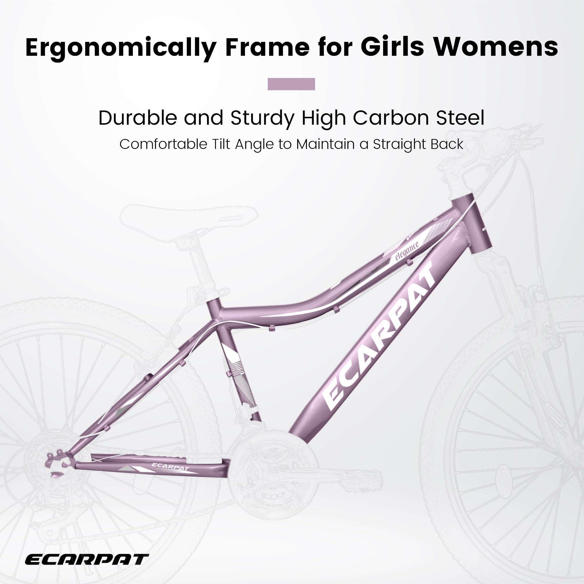 Women's & Girls' 24/26/27.5 Inch Mountain Bike - 21-Speed Aluminum/Steel Frame Bicycle for Ages 10+ | Perfect for School Commute, Daily Riding & Outdoor Adventures