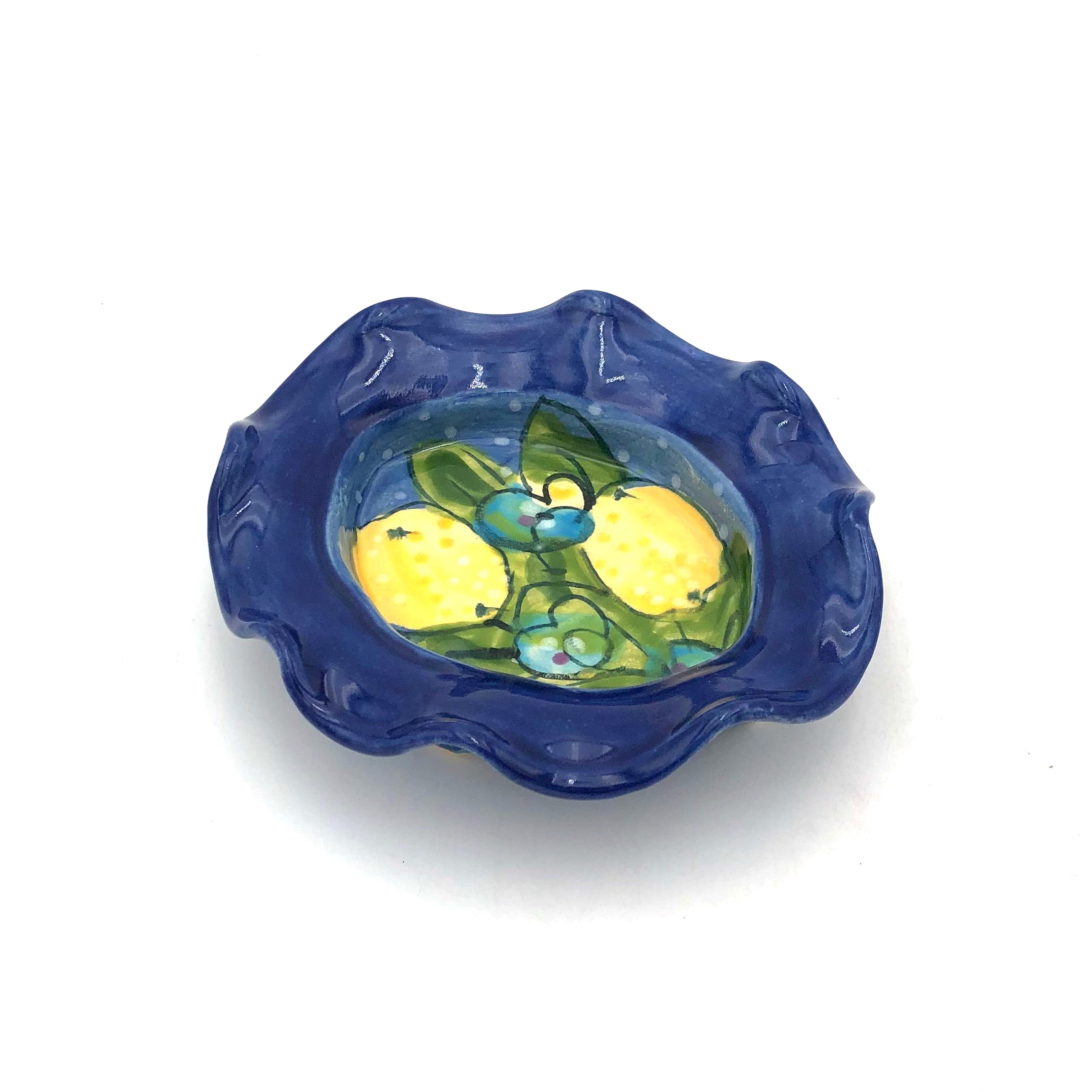 Susan & Peter Stark Blue Ceramic Soap Dish - Elegant Bathroom Organizer for Sink Countertop, Shower, and Spa Decor