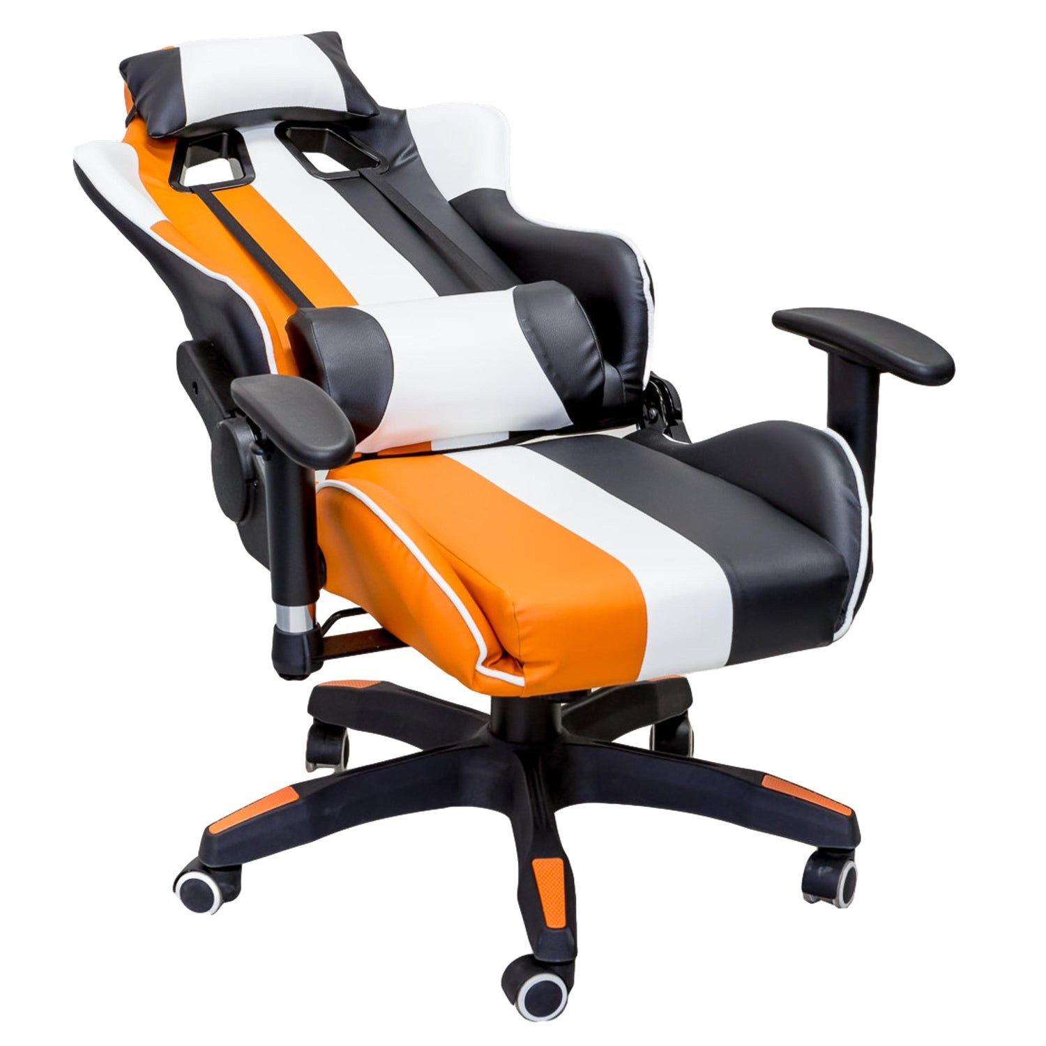 TITAN X SERIES 306 Gaming Chair - Ergonomic Racing Style PC Gaming Chair with Adjustable Lumbar Support (Black/Orange/White) - Perfect for Esports, Streaming & Home Office Setup