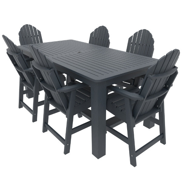 Muskoka 7-Piece Counter Bistro Dining Set - Patio Bar Height Table & Stools for Outdoor Entertaining & Small Space Dining