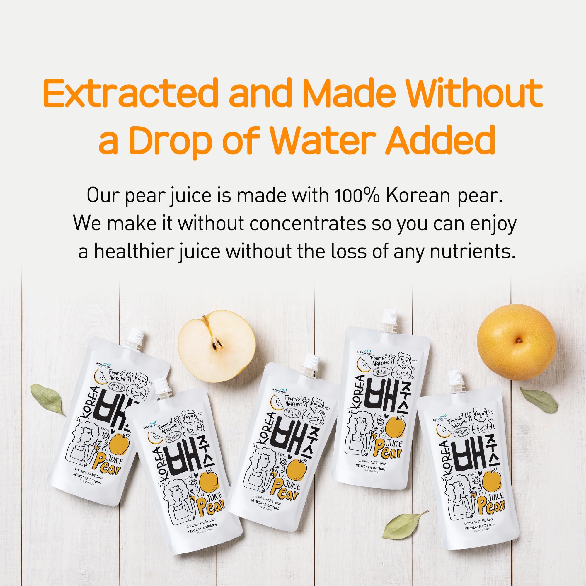 Korean Pear Juice Boxes 48.7 Fl Oz (Pack of 8) - 100% Natural Fresh Juice, No Sugar Added, On-the-Go Healthy Drink | Perfect for Hangover Relief, School Lunches, Office Snacks & Outdoor Activities