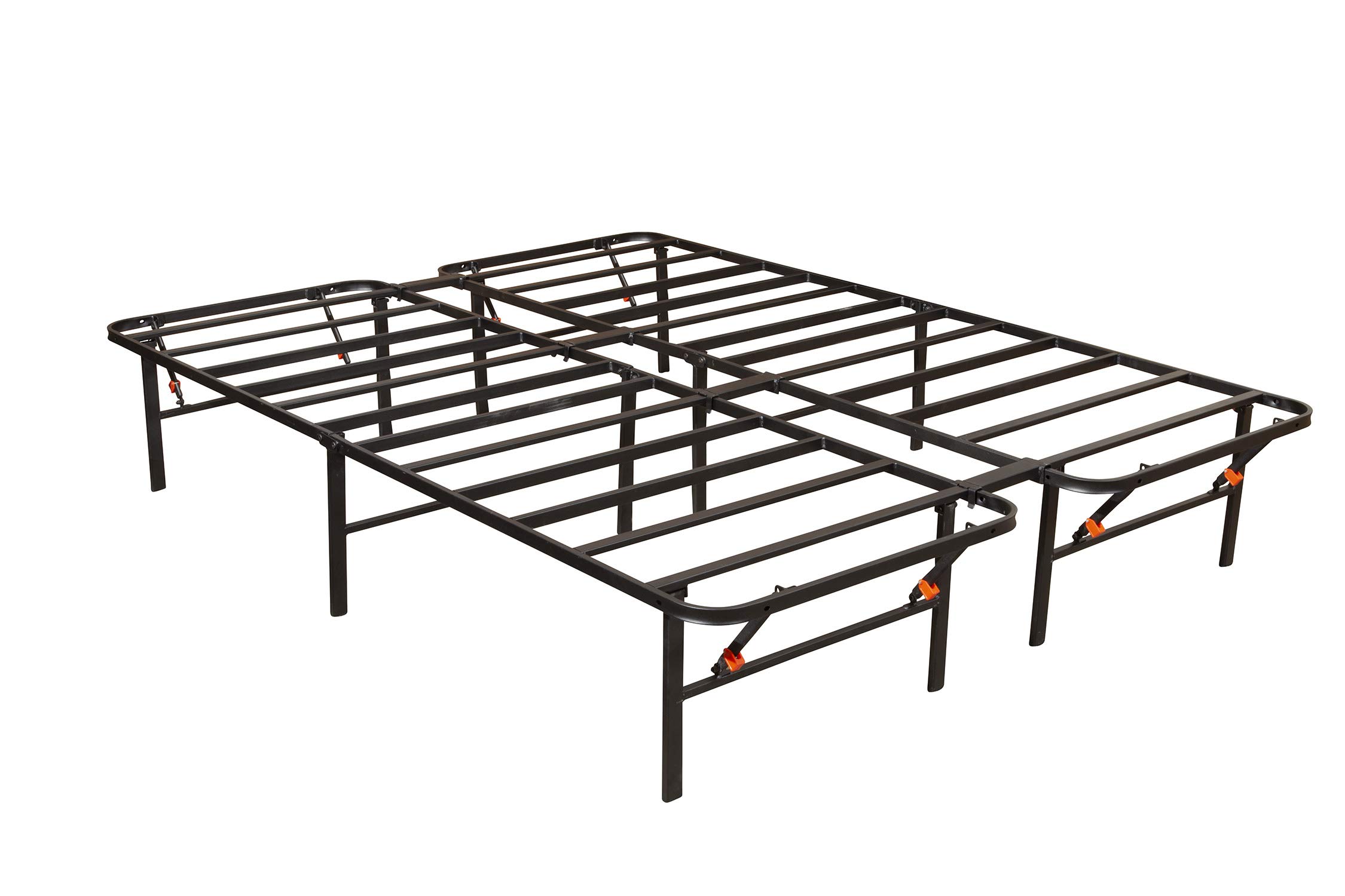 Hollywood Bed Frame - Sturdy Platform Bed Base with Metal Slats, Black - Perfect for Modern Bedrooms & Guest Rooms