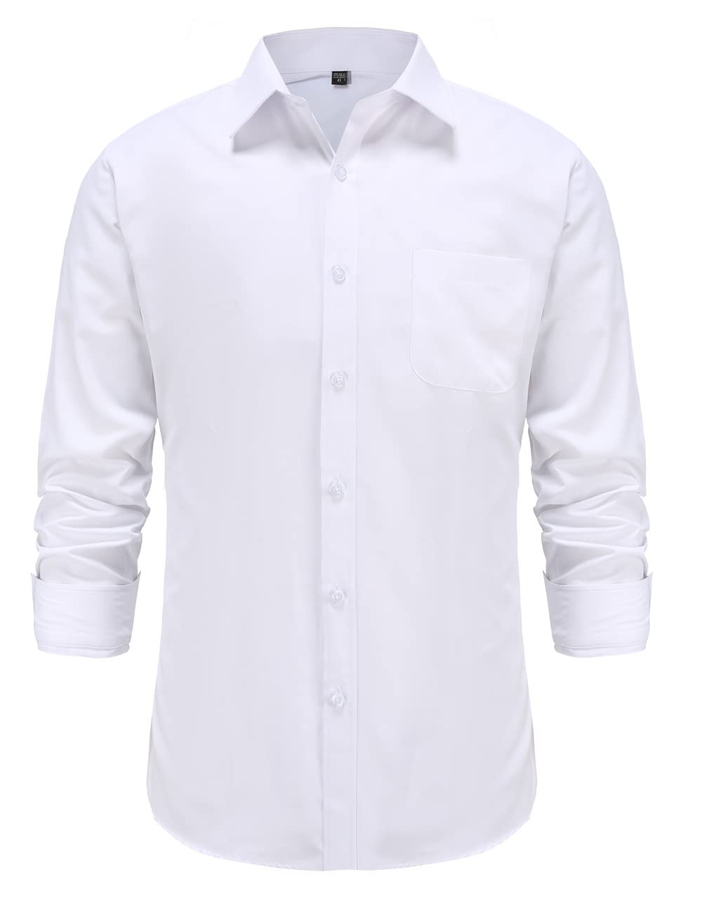 Wrinkle-Free Men's Long Sleeve Dress Shirts - No Iron Button Down Shirt with Pocket | Formal & Business Attire for Office, Interviews & Special Occasions