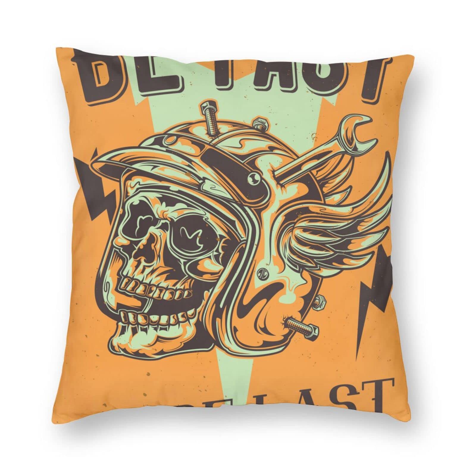 3D Printed Motorcycle Biker Pillow Cover 18x18 Inch - Fade Design Throw Pillow Case for Home, Bed, Couch, Sofa, Car & Hotel Decor - Perfect for Biker Gifts, Man Cave & Motorcycle Enthusiast Room Decor