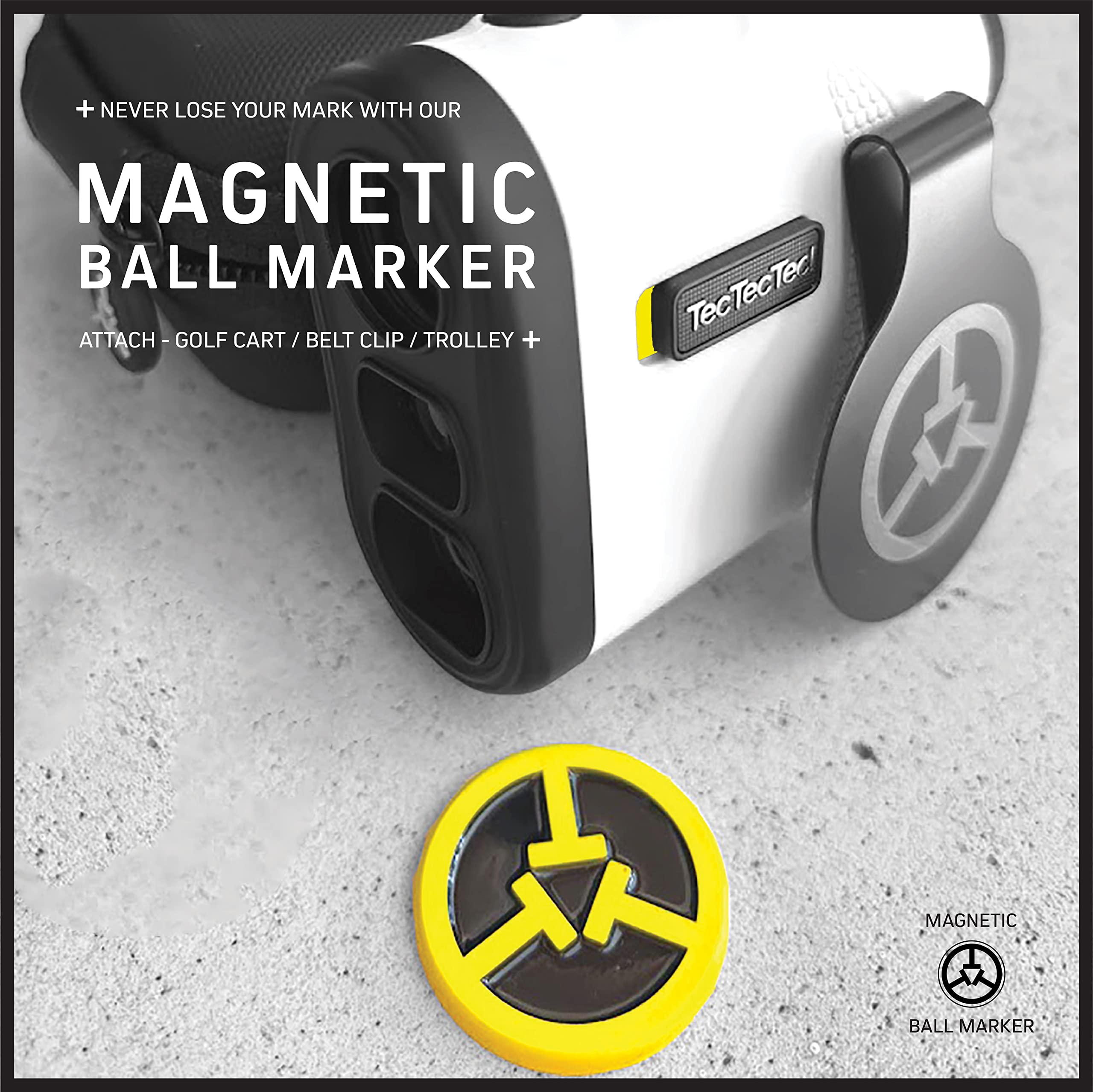TecTecTec KLYR Golf Rangefinder with Slope - Laser Range Finder with 2022 Optics, Belt Clip & Magnetic Holder - Premium Golf Accessories with Case & Ball Marker - Perfect for Golf Course, Driving Range & Tournament Play