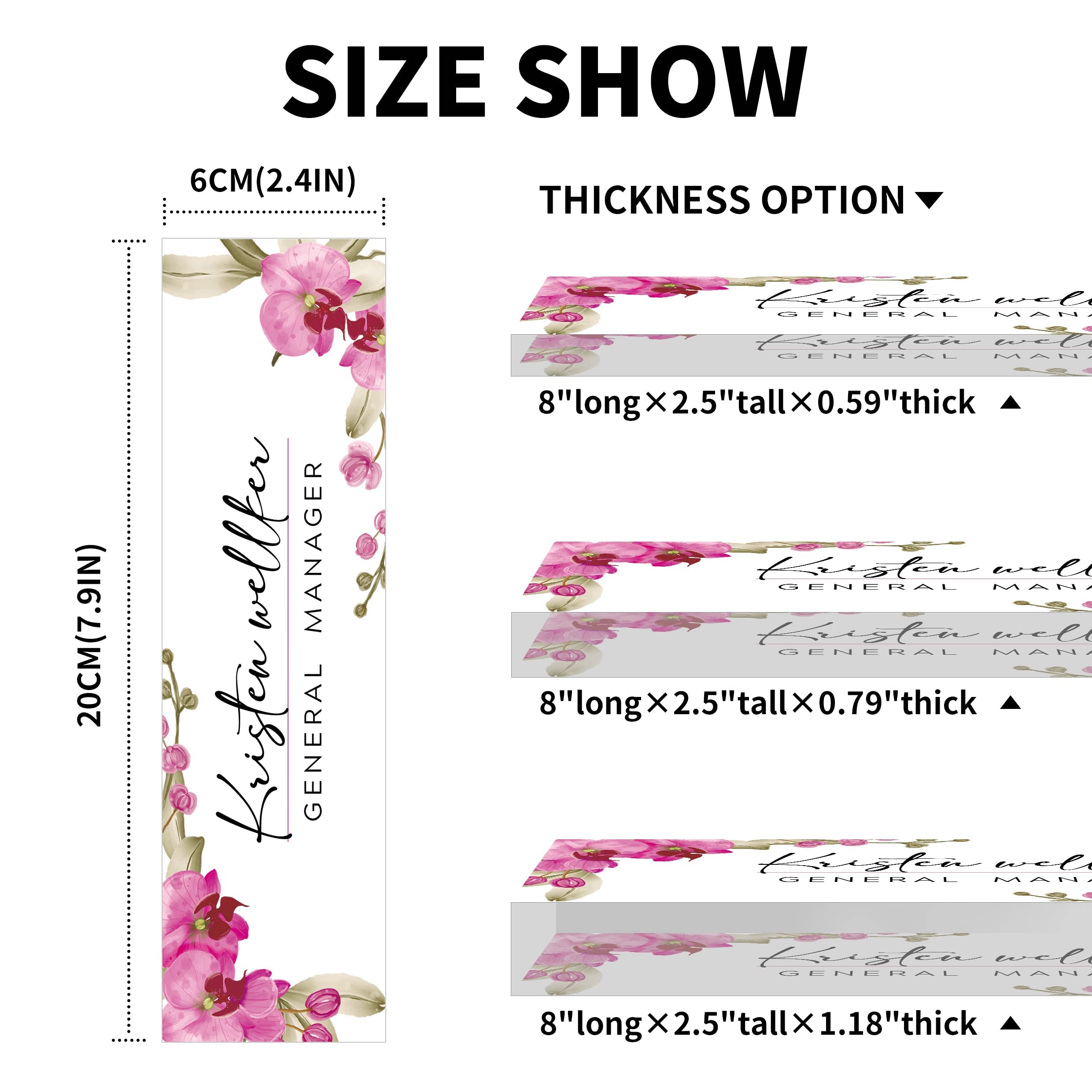 Personalized Acrylic Desk Name Plate with Butterfly Orchid Design - Custom Office Name Sign for Coworkers, Boss, Employee & Teacher - Elegant Desk Decor for Women & Men | Perfect for Office, Home Workspace & Gift Giving
