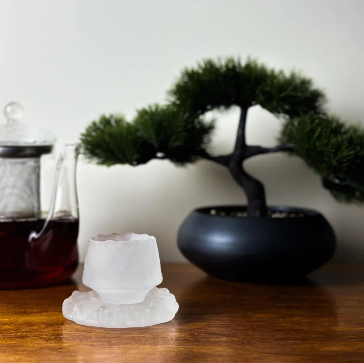Japanese Frosted Hammer Design Glass Teacup with Saucer - Elegant Tea Set for Matcha, Green Tea & Herbal Tea - Perfect for Home, Office & Japanese Tea Ceremony