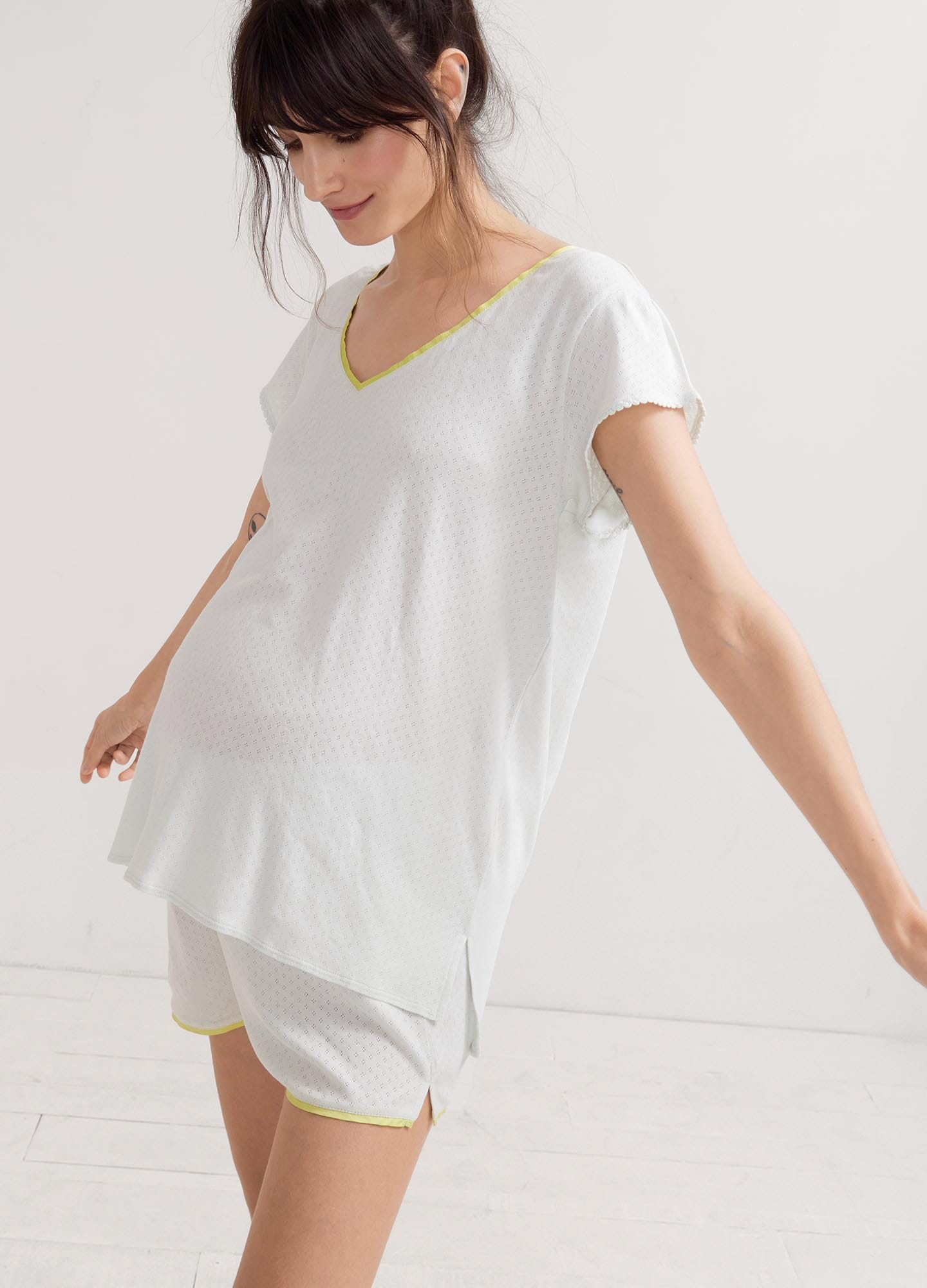 Soft and Breathable Pointelle Short Pajama Set for Women - Perfect for Summer Nights, Lounging, and Travel