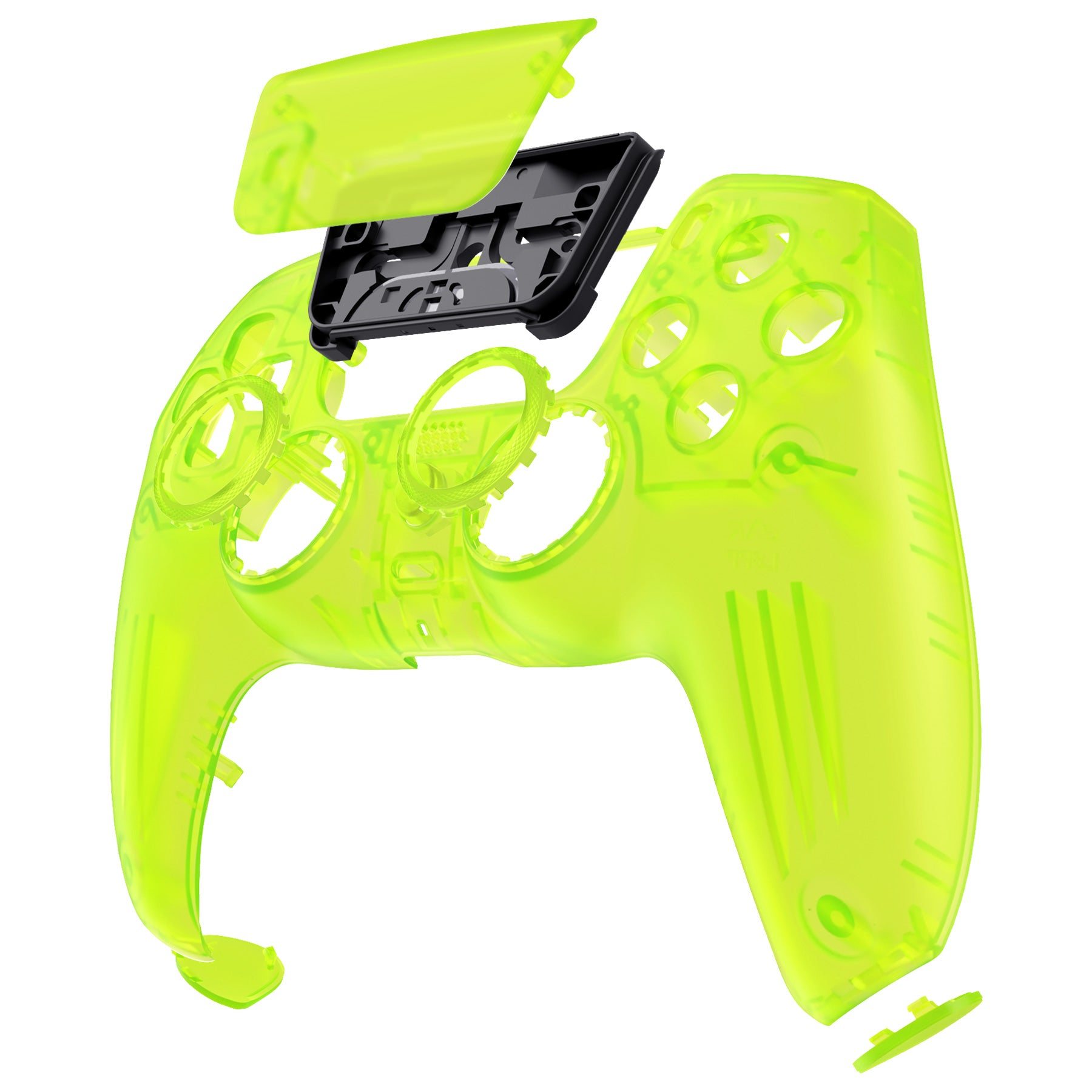 eXtremeRate LUNA Redesigned PS5 Controller Front Shell with Touchpad - Compatible with BDM 010/020/030/040/050 Models - Clear Lime Green (GHPFM007) - Perfect for Gaming, Customization & Enhanced Grip