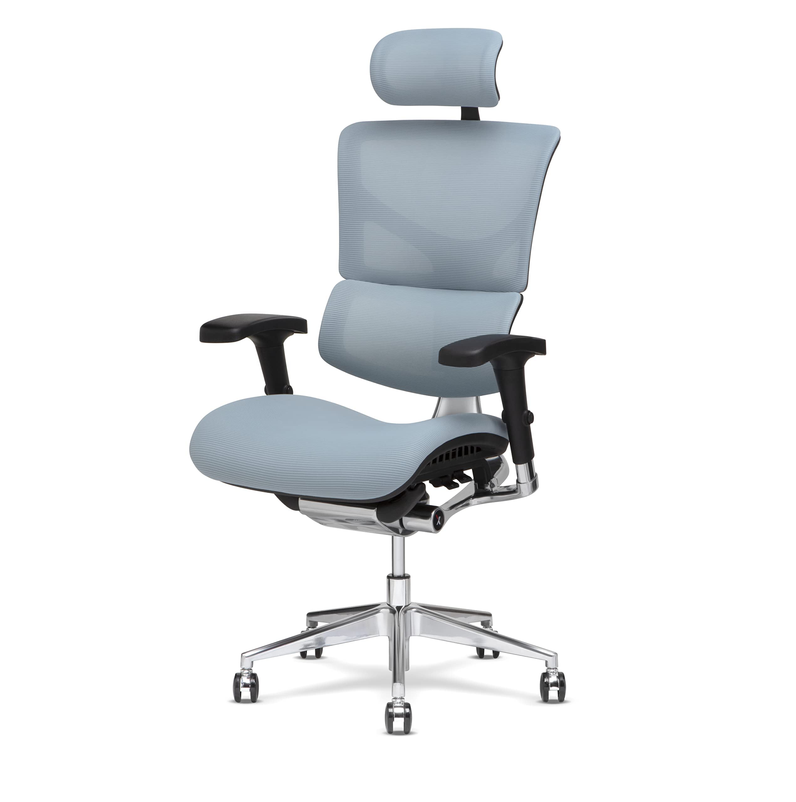 X-Chair X3 Executive Office Chair with Headrest - Premium Glacier A.T. R. Fabric, Dynamic Lumbar Support & Floating Recline Technology - Highly Adjustable Ergonomic Desk Chair for Home Office, Gaming & Professional Workspaces
