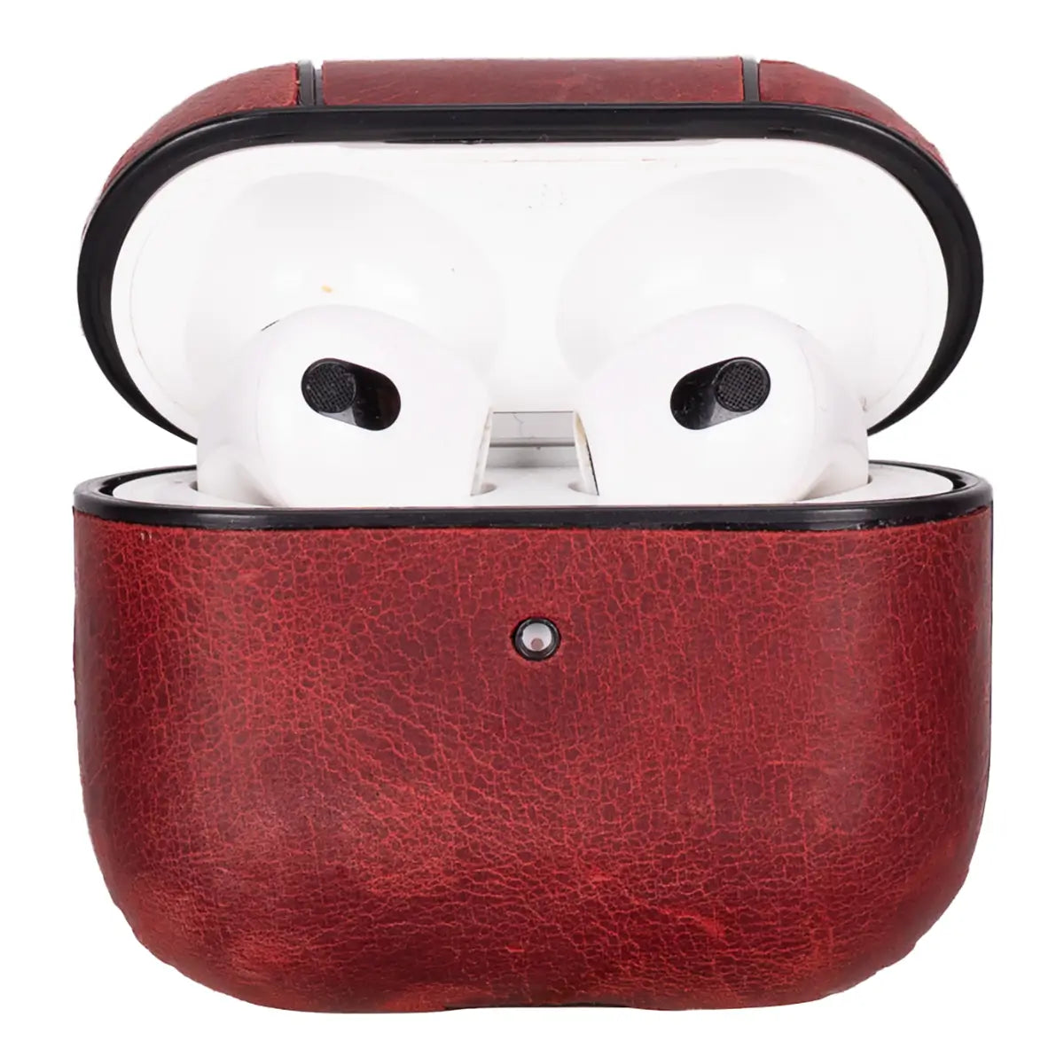 Premium Red Leather AirPods 3 Case - Shockproof & Scratch-Resistant Protective Cover for Apple AirPods 3rd Generation - Perfect for Travel, Workouts & Everyday Use