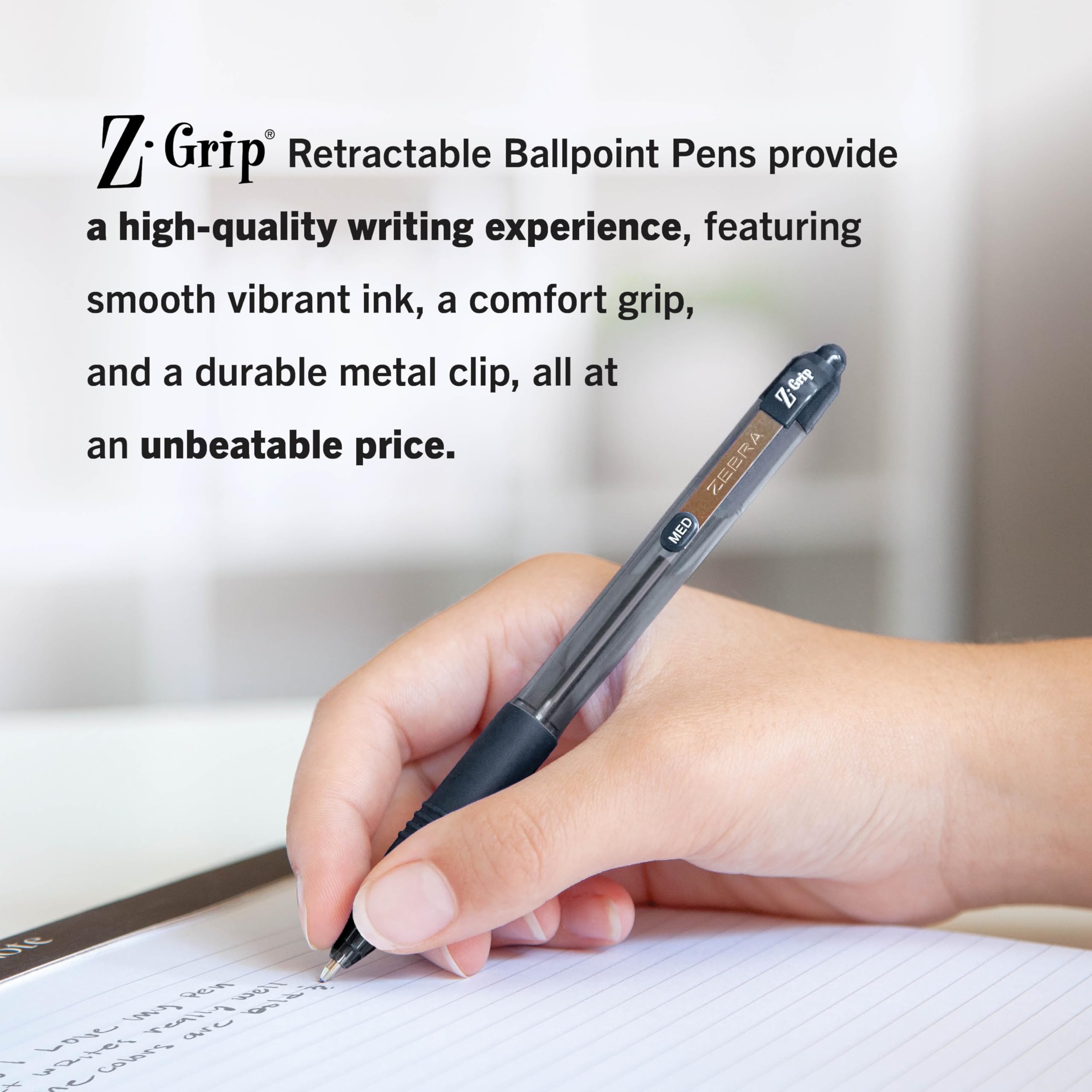 Zebra Z-Grip Retractable Ballpoint Pens - 1.0mm Medium Point Black Ink (48-Pack) for Office, School & Everyday Writing Needs