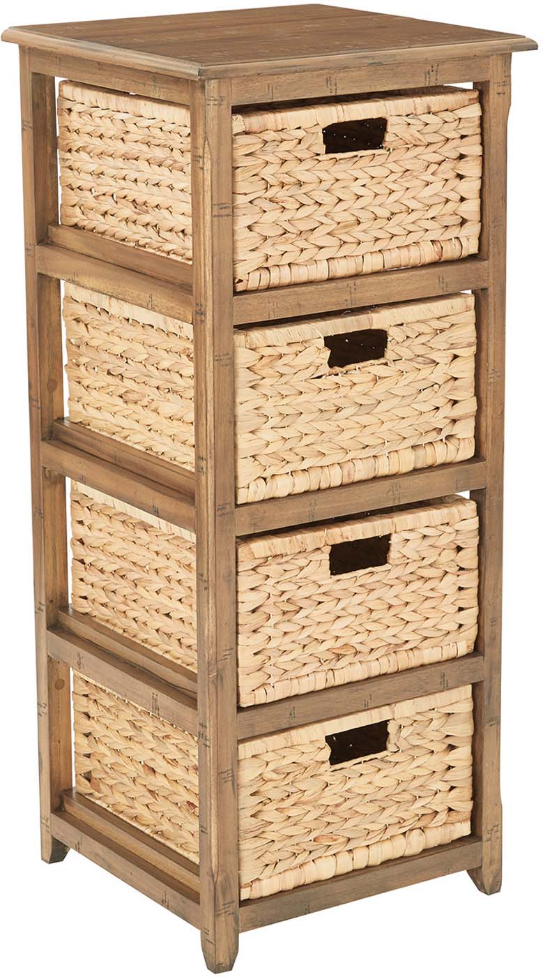 Sheridan 4 Drawer Storage Cabinet in Distressed Toffee Finish - Vintage Style Wooden Dresser for Bedroom, Living Room & Office Organization [SH4514 DT] | Perfect for Home Decor, Closet Storage & Small Space Solutions