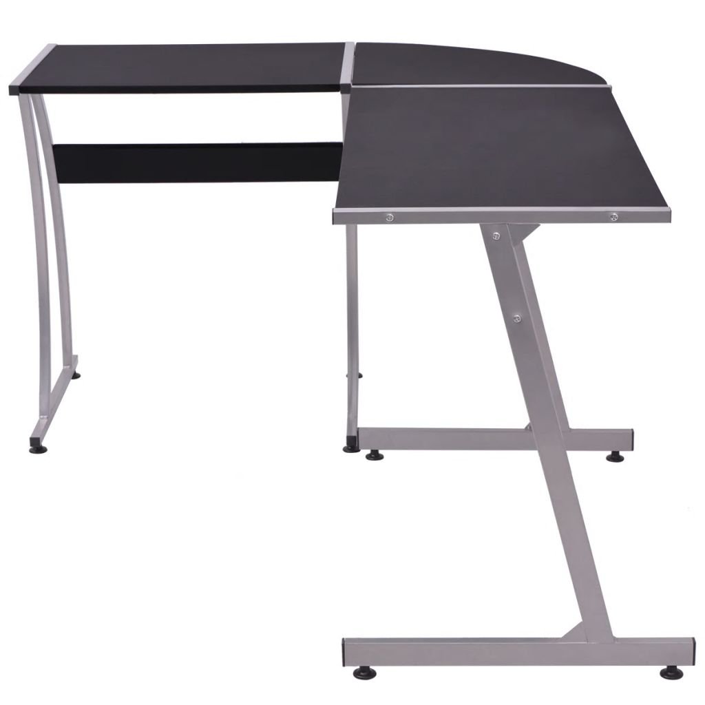 L-Shaped Corner Desk for Home Office, Computer Desk with Storage, Study Writing Desk for Kids & Students, Black - Perfect for Small Spaces & Remote Work