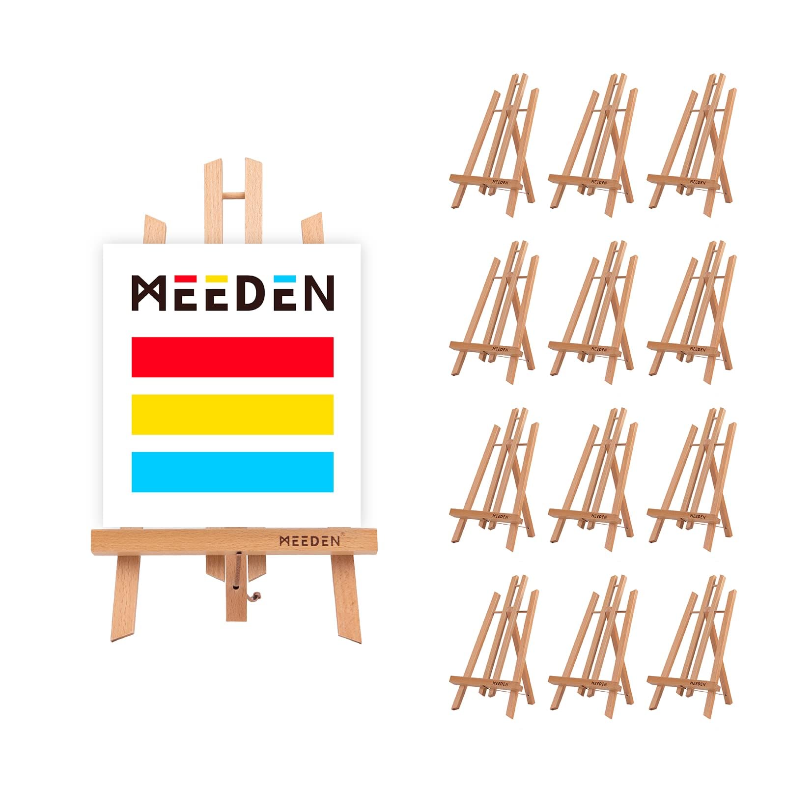 MEEDEN 16 Inch Tabletop Easel - 12 Pack Premium Beech Wood Artist Easels for Painting, Display & Canvas Stand | Perfect for Art Studios, Classrooms & Home Decor