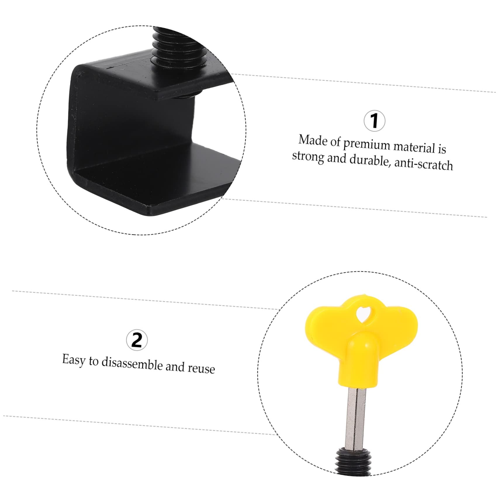 4-Pack Child Safety Window & Door Locks - 3.5x2.8cm Sliding Door Lock, Window Restrictor & Stopper for Baby Proofing - Perfect for Homes with Toddlers & Pets (White)