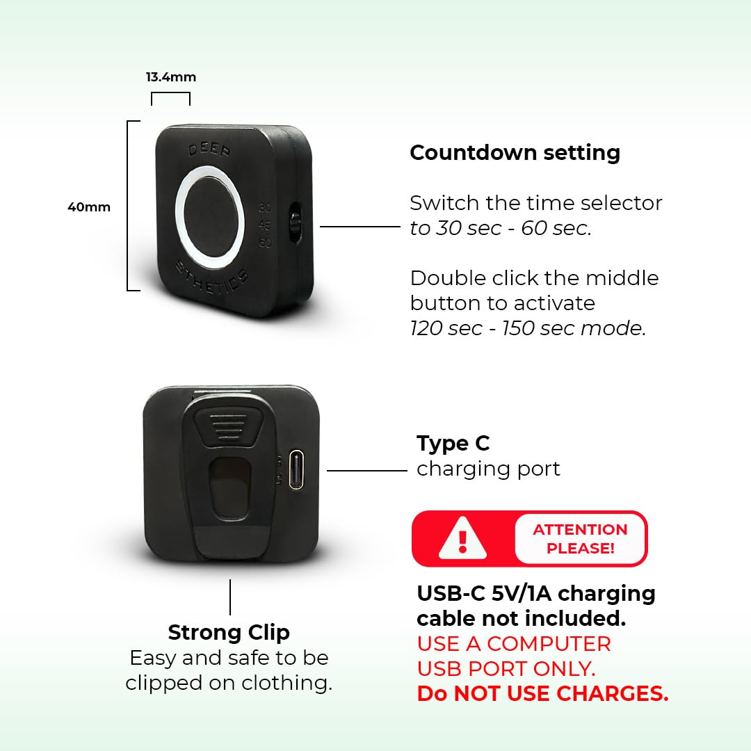 Gym Timer - Digital Stopwatch with Vibration Alerts for Tracking Rest Time & Workouts | Portable Fitness Timer for Home & Gym Training