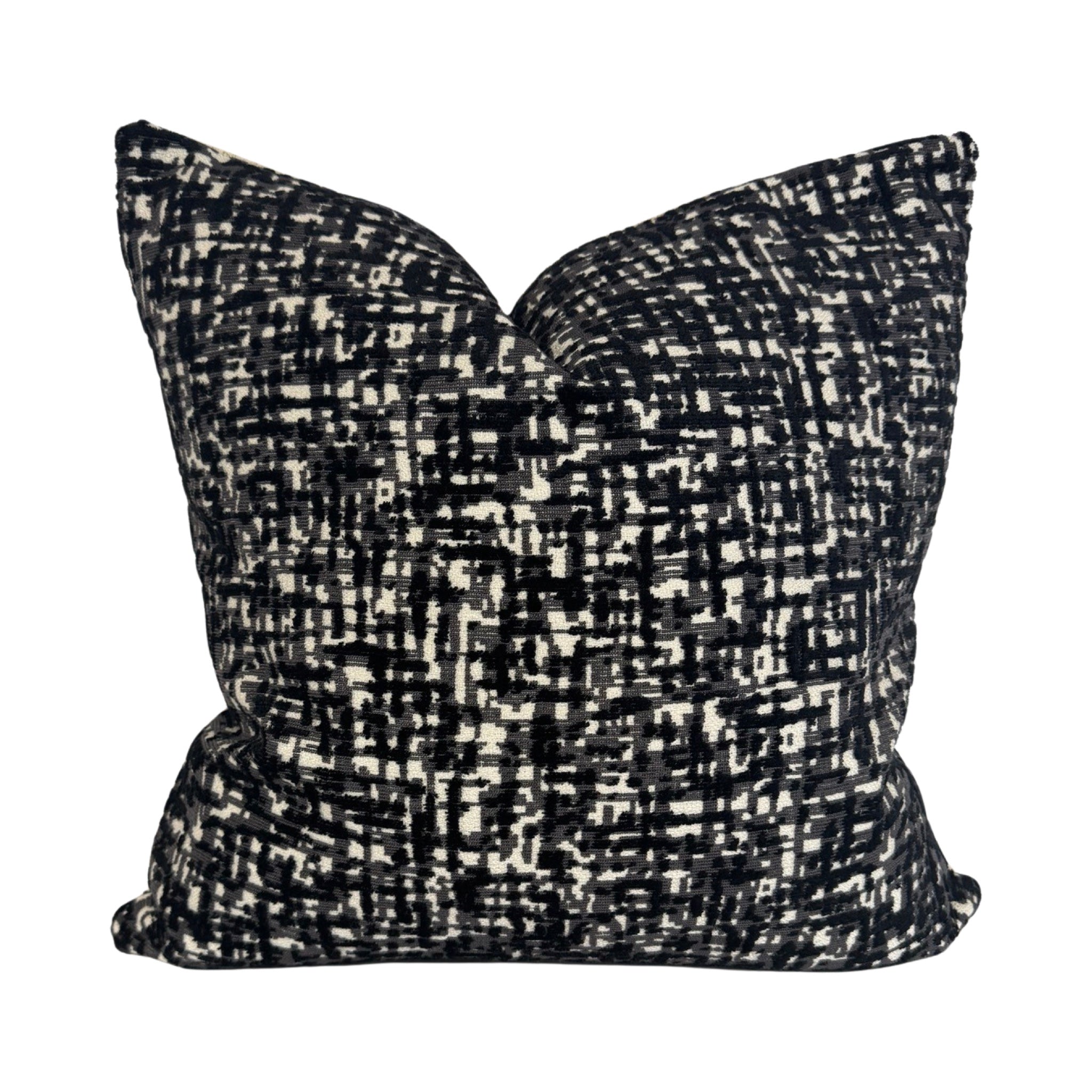 Luxury Velvet Pillow Cover with Cross Hatch Design - Soft & Durable Decorative Throw Pillow Case for Sofa, Bedroom, Living Room - Home Decor Accessories (18x18 Inches)