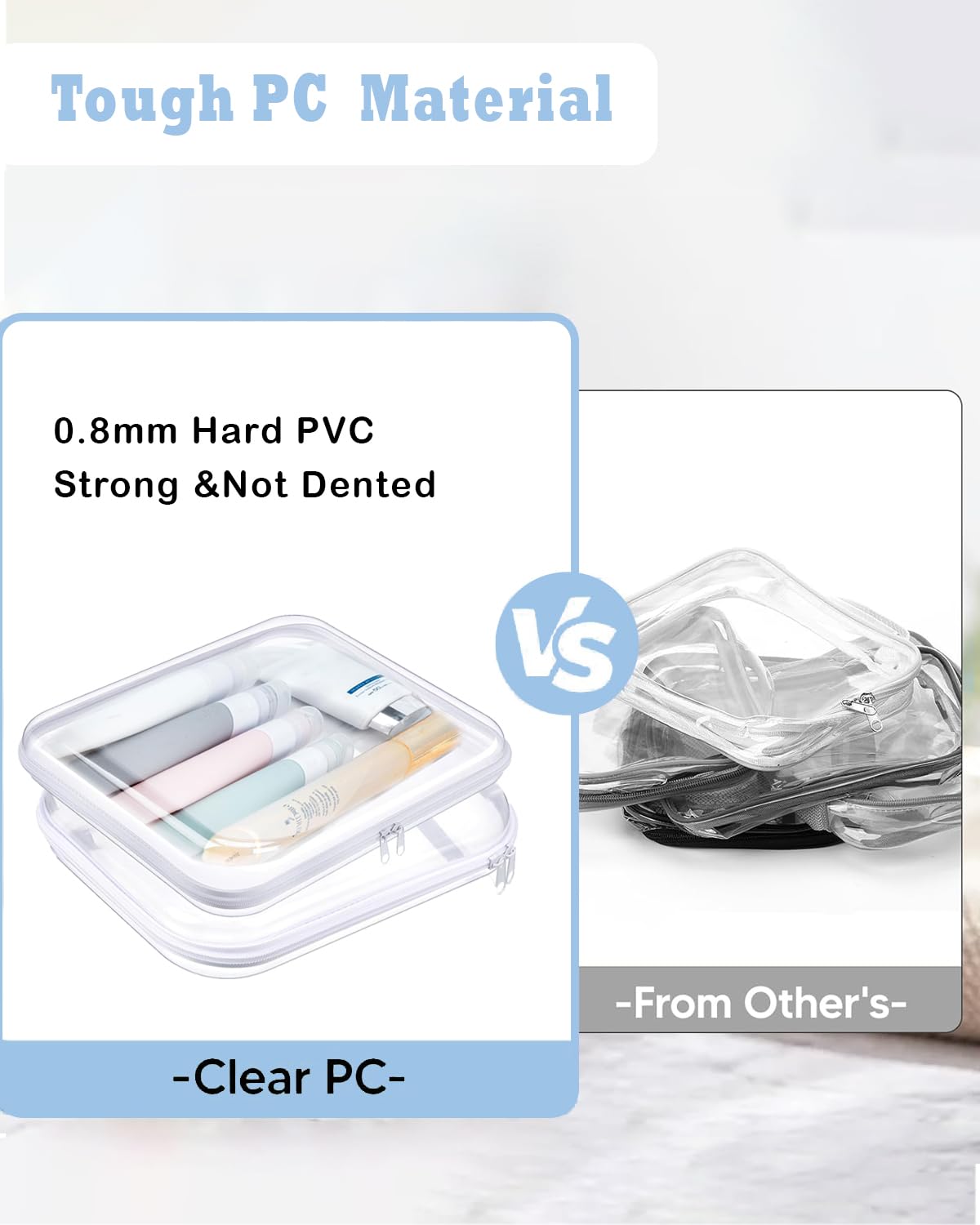 Clear Hard Shell Zipper Case for Pencils, Snacks & Cosmetics - Portable Storage