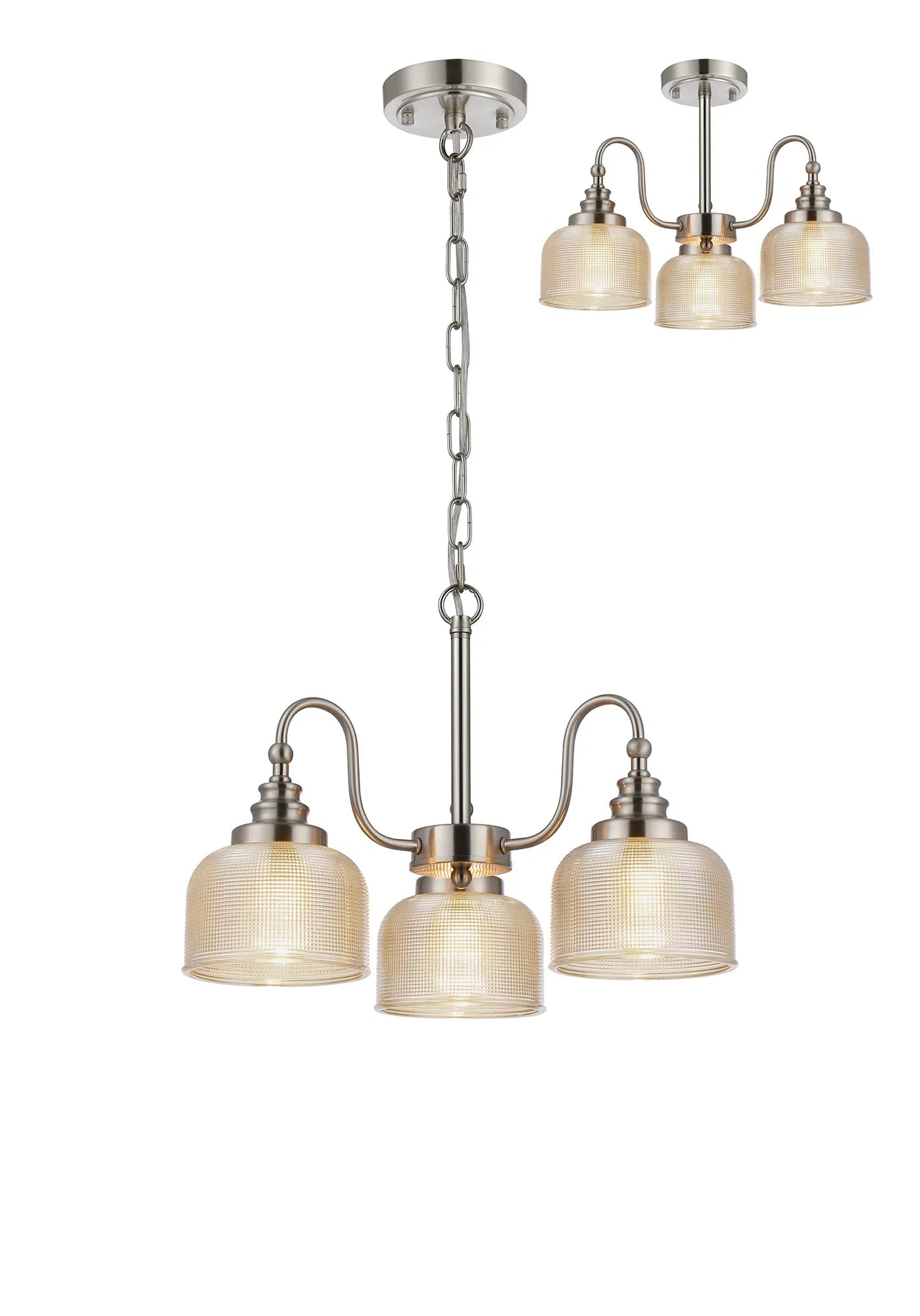 Cleron 3/5/8Lt Semi Flush Mount Pendant Light Fixture - Modern Ceiling Lighting in Multiple Colors for Living Room, Bedroom & Dining Room