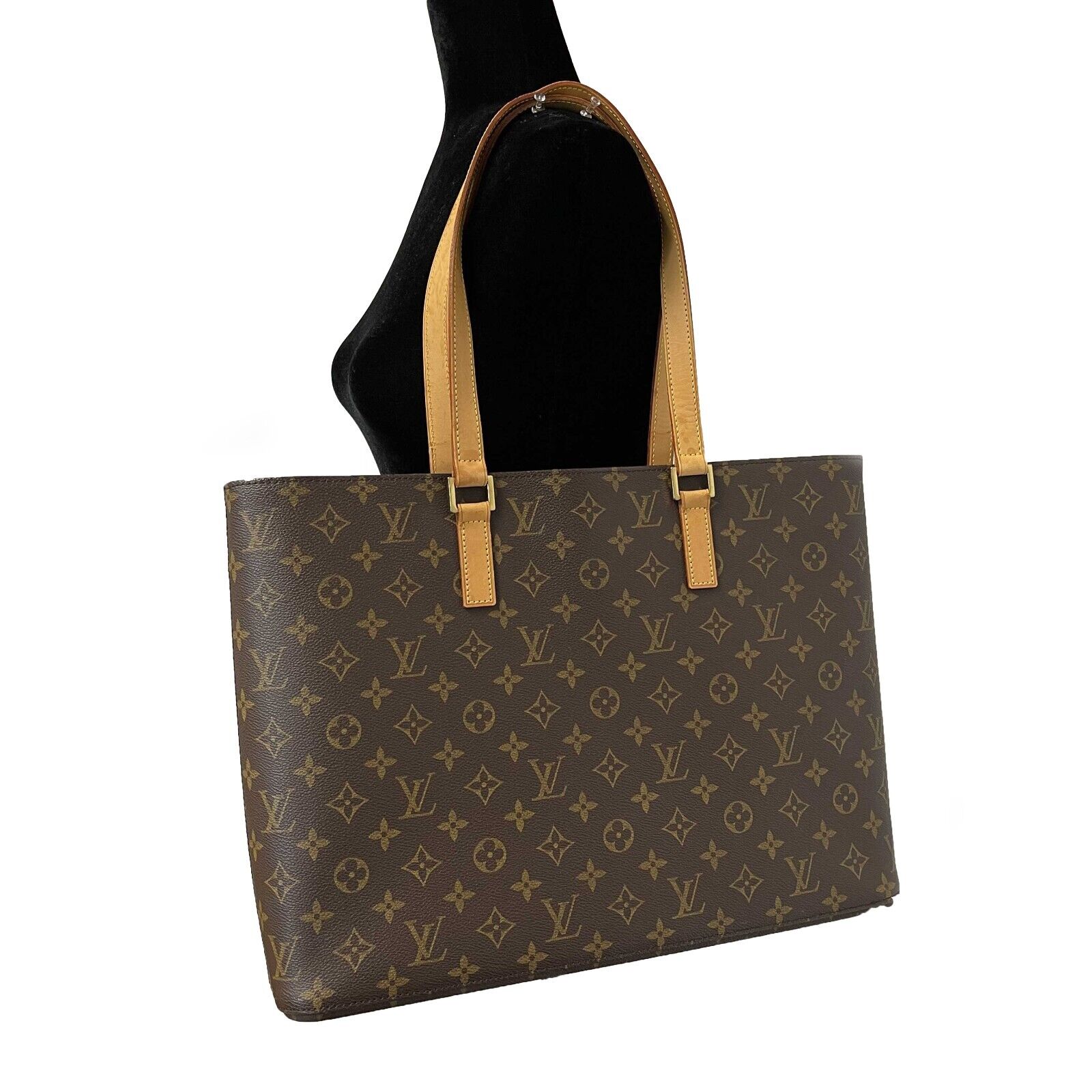 Authentic Louis Vuitton Luco Monogram Canvas Tote Handbag in Brown - Luxury Designer Shoulder Bag for Women, Perfect for Work, Travel & Everyday Use