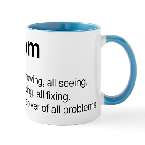 White/Blue Inside - Mom Solver Of All Problems Mug