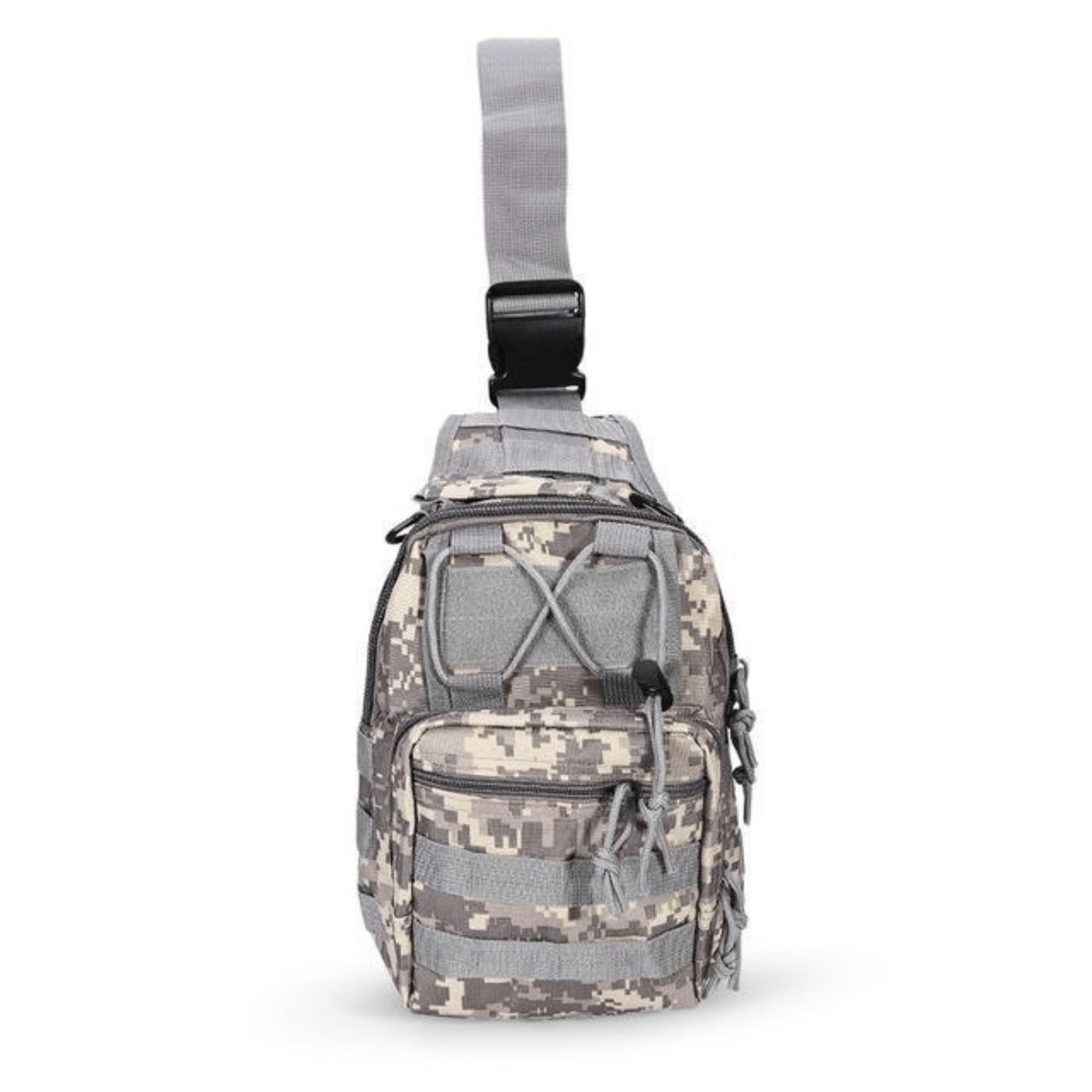 Tactical Military Sling Backpack - Molle Outdoor Daypack with Adjustable Shoulder Strap - ACU Digital Camo - Perfect for Hiking, Camping & Airsoft Games