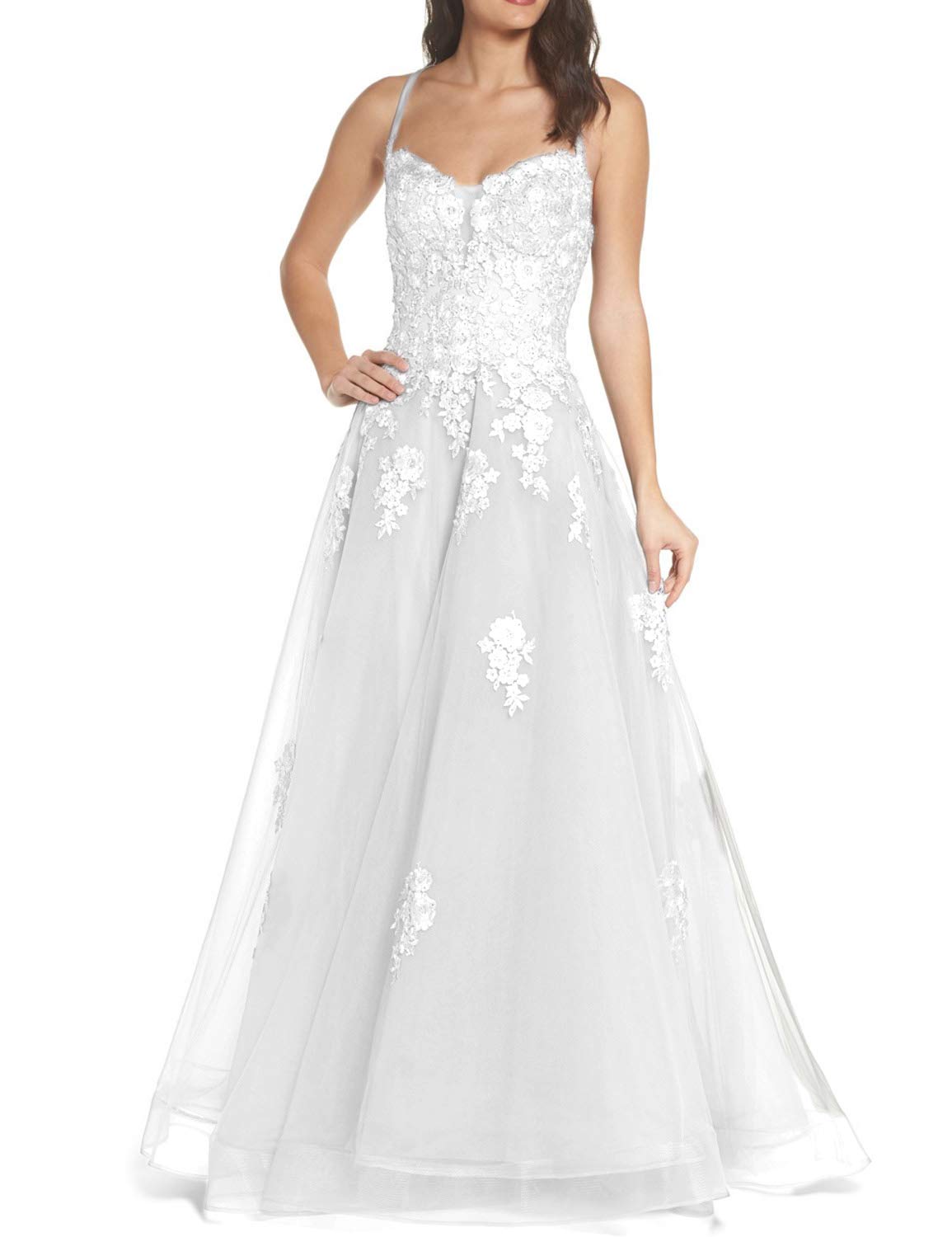 2018 Halter Prom Dresses for Girls - Elegant Appliqued Empire Waist Formal Party Gown PM282 | Perfect for Homecoming, Prom Night & Special Occasions