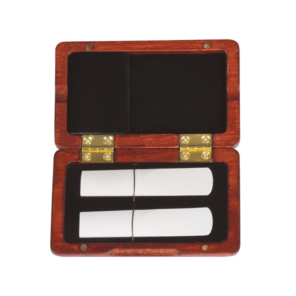 Premium Wooden Saxophone Reed Case for Alto & Tenor Sax - Holds 2 Reeds - Durable Clarinet Reed Storage Box - Perfect for Musicians, Students & Professionals - Ideal for Practice, Performances & Travel