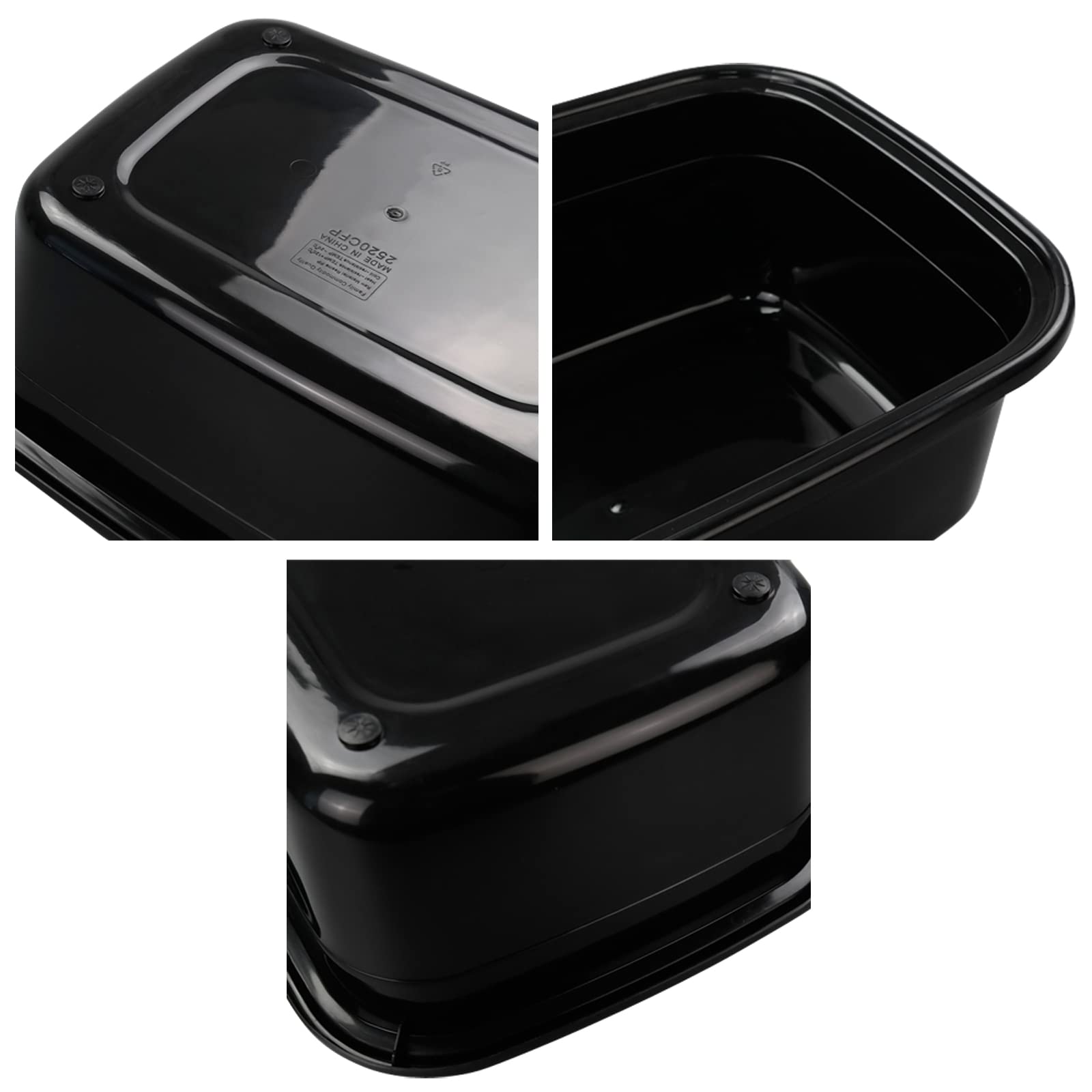 16 Quart Black Dish Tubs - 3 Pack Plastic Wash Basins for Kitchen, Laundry & Household Cleaning | Durable Multipurpose Utility Bin for Washing Dishes, Soaking Clothes & Organizing Items