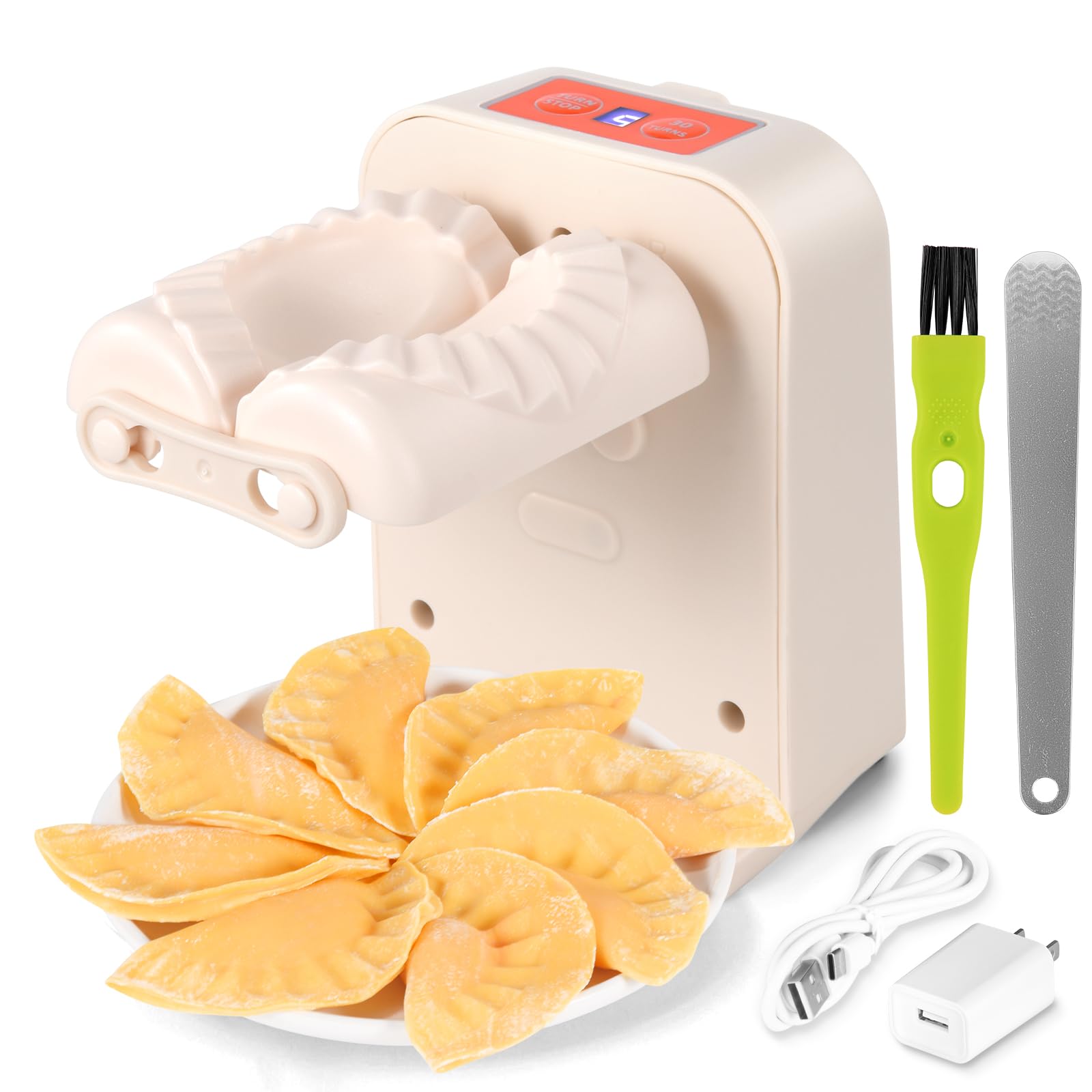 Electric Dumpling Maker Machine - Automatic Dumpling Wrapper & Filling Tool, 2000 RPM Cordless Operation, BPA-Free for Healthy Cooking | Perfect for Home Kitchen, Party Snacks & Asian Cuisine Preparation