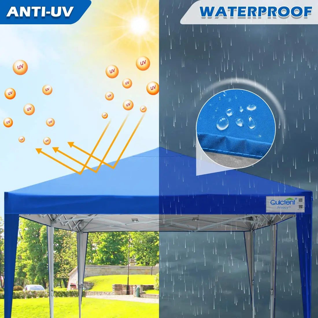 Quictent 10' x 20' EZ Pop Up Canopy Tent - Instant Shelter for Outdoor Events, Parties, Camping & Beach - Waterproof & UV Protection