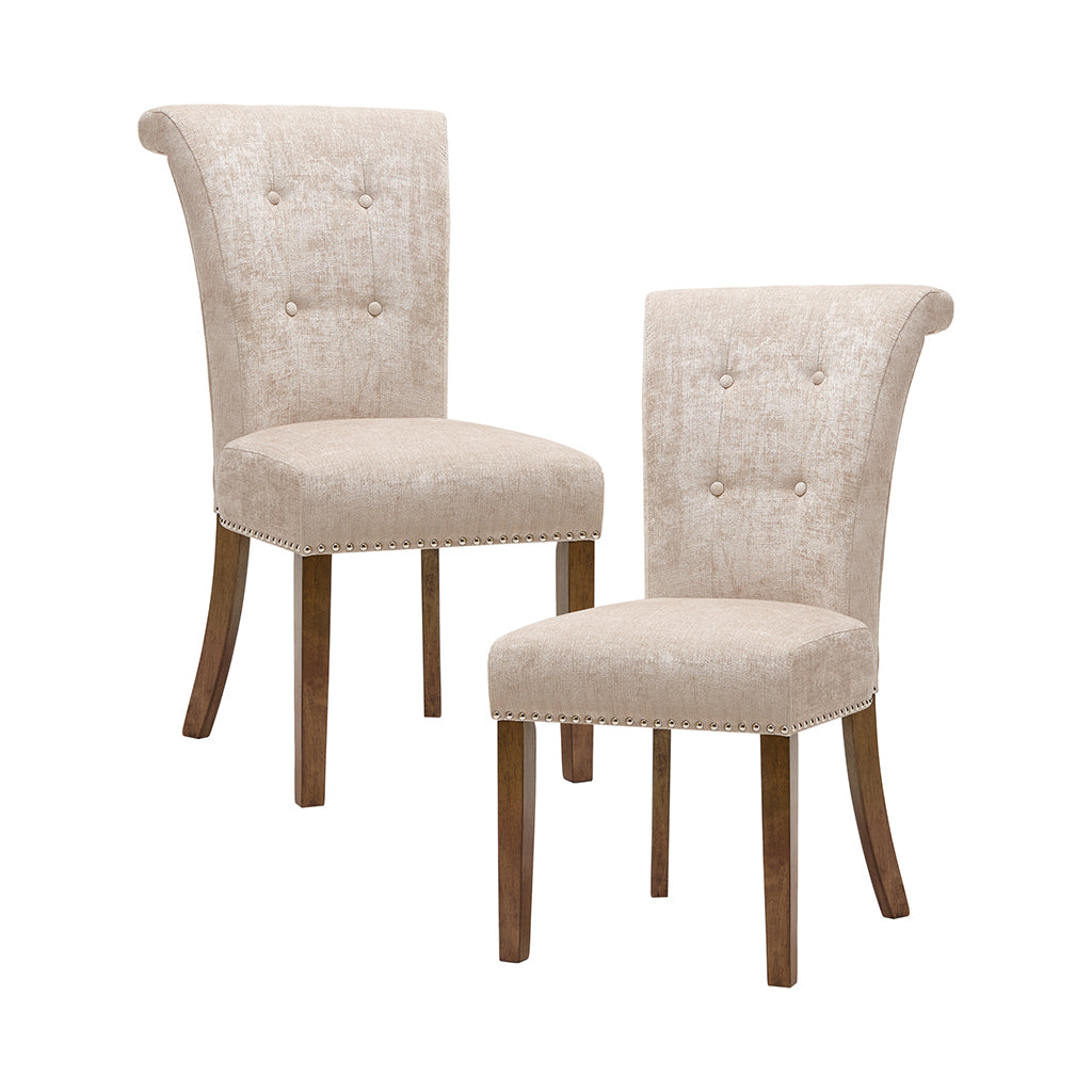 Colfax Modern Dining Chairs Set of 2 - Sturdy Wooden Kitchen Chairs with Upholstered Seats - Perfect for Dining Room, Kitchen, Breakfast Nook & Small Spaces