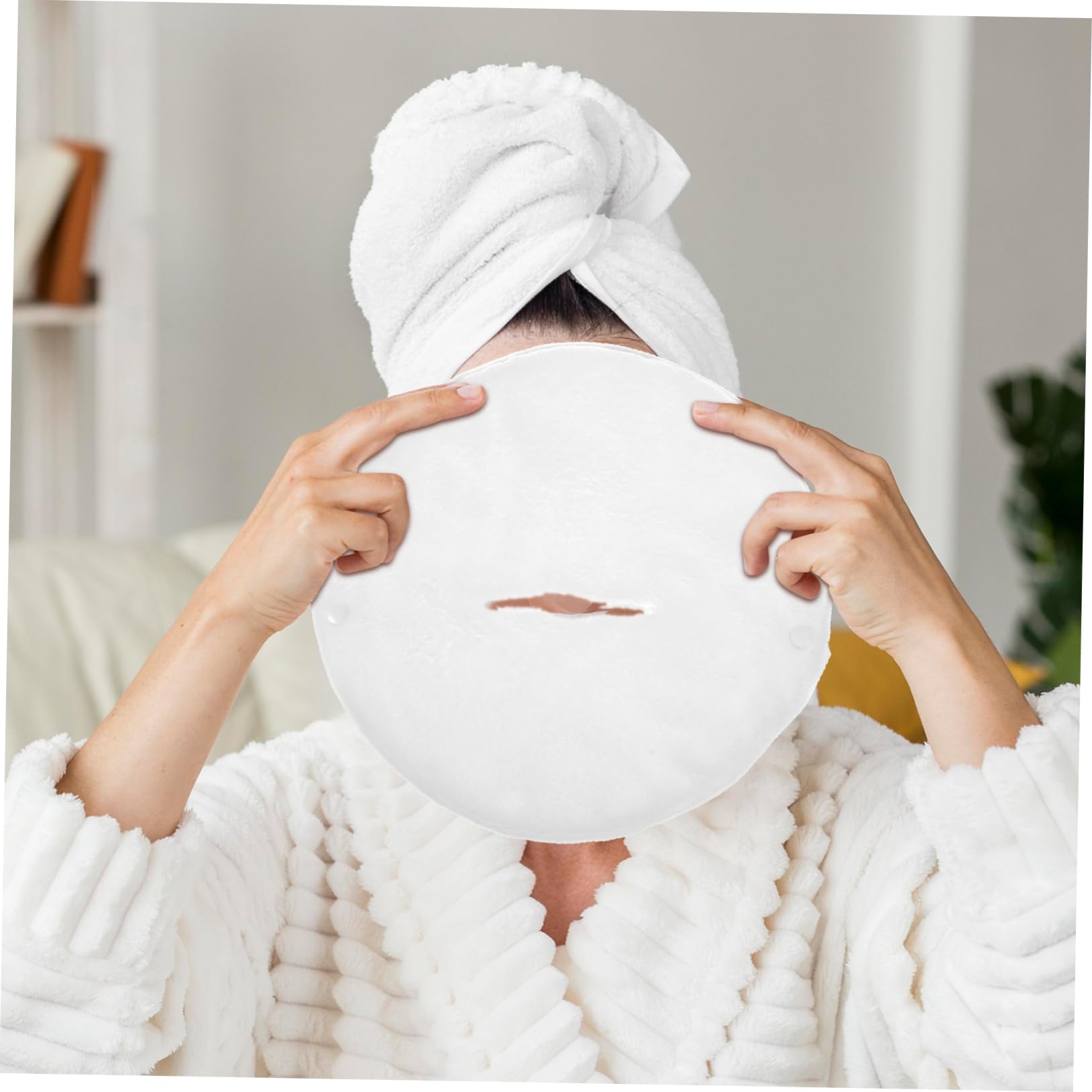 2 Pack Soft Fleece Face Mask Towels - Hot & Cold Compress for Facial Care, Spa & Home Use - Perfect for Skincare, Relaxation & Pain Relief