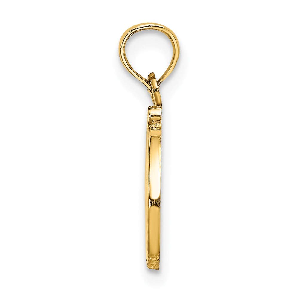 14K Solid Yellow Gold D Initial Letter Alphabet Charm Pendant - 11x13mm Personalized Jewelry for Necklace, Bracelet & Gift Giving