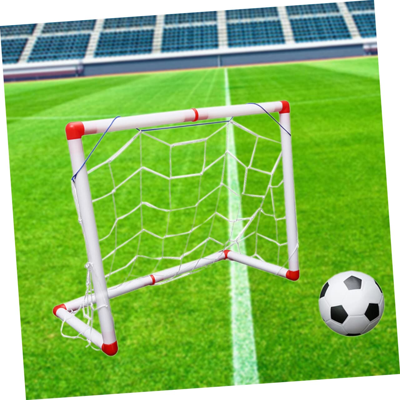 Alasum Mini Soccer Ball - Indoor & Outdoor Football Toy for Kids, Small White Soccer Goal Set with Mini Ball - Perfect for Playtime, Training, and Desktop Fun