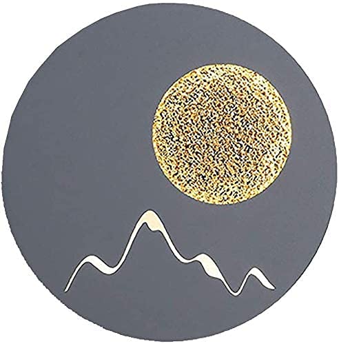 14W LED Moon Desk Lamp - Gray Round Acrylic & Aluminum Bedside Night Light for Bedroom, Living Room, Office | Dimmable Wall Lamp for Reading, Studying & Relaxing