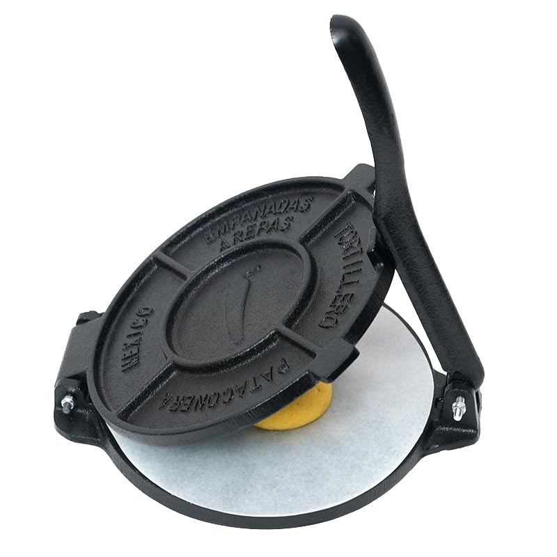 10 Inch Cast Iron Tortilla Press - Heavy Duty Tortilla Maker & Pataconera for Flour Tortillas (SA100) | Perfect for Mexican Cuisine, Home Cooking & Restaurant Use