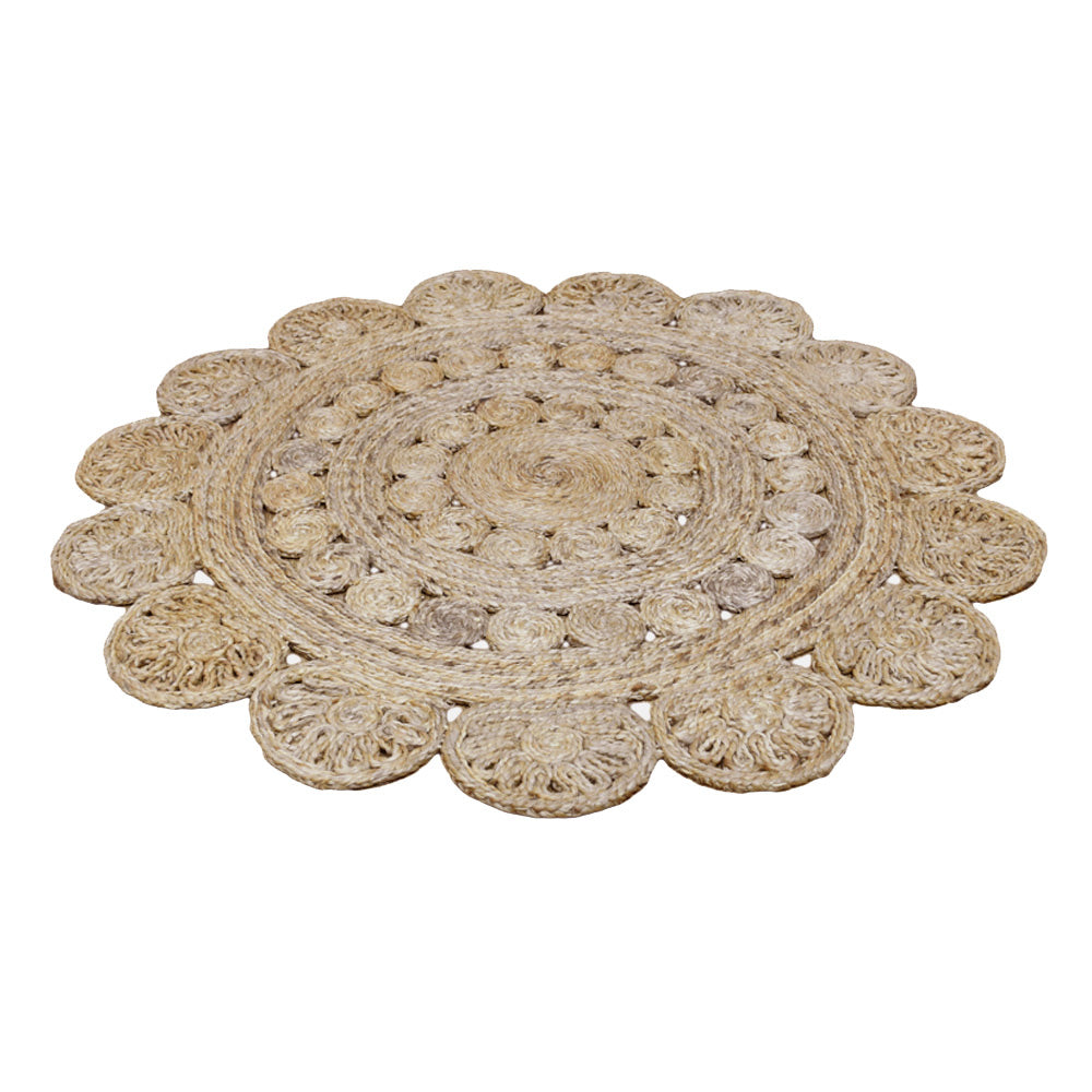 Eco-Friendly Jute Braided Rug - Natural & Durable Handwoven Floor Mat for Living Room, Bedroom, or Entryway - Perfect for Boho, Farmhouse & Coastal Decor Styles