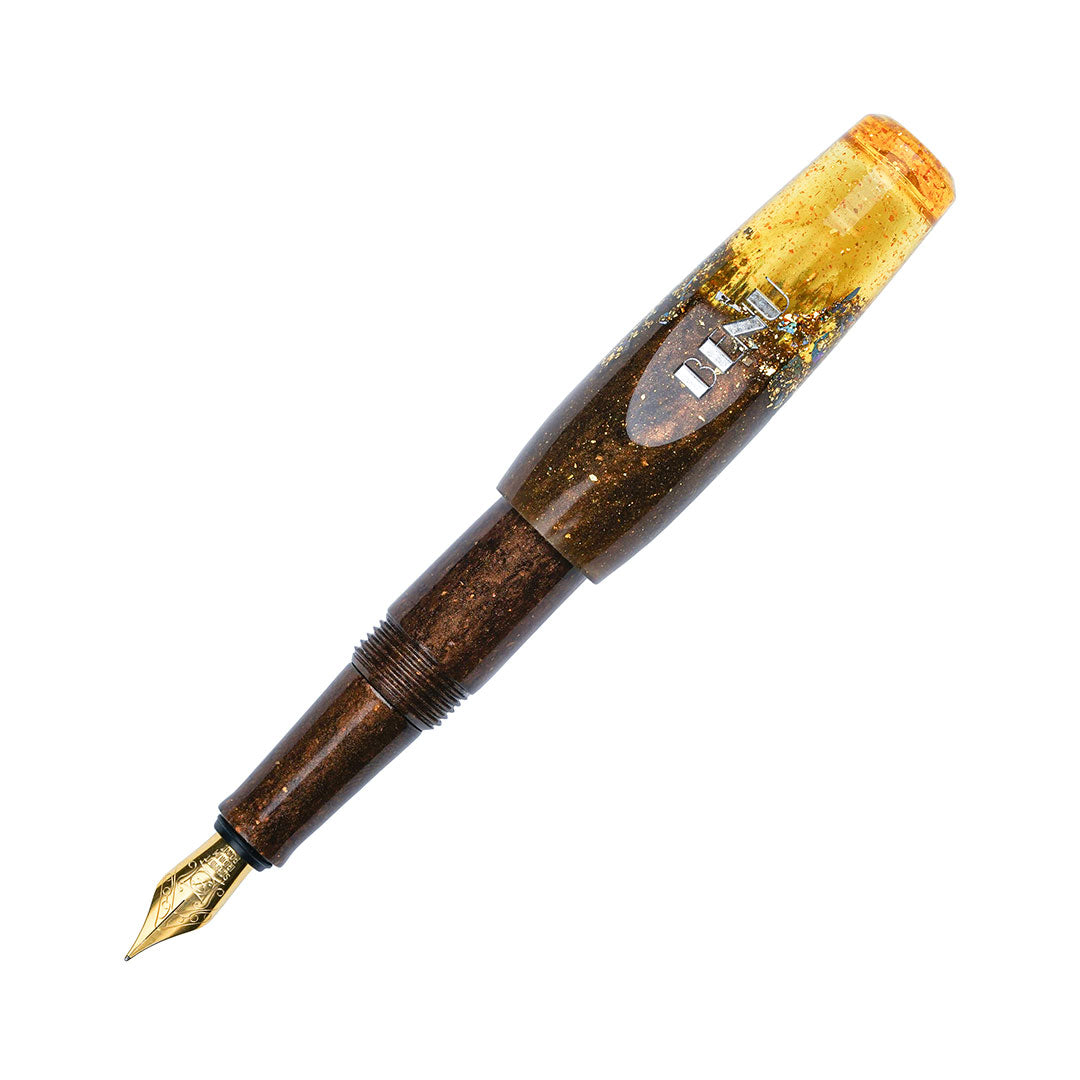 Benu Pixie Pocket Fountain Pen - Honey Bronze Finish, Fine Nib, Portable Writing Instrument for Journaling, Note Taking & Everyday Use