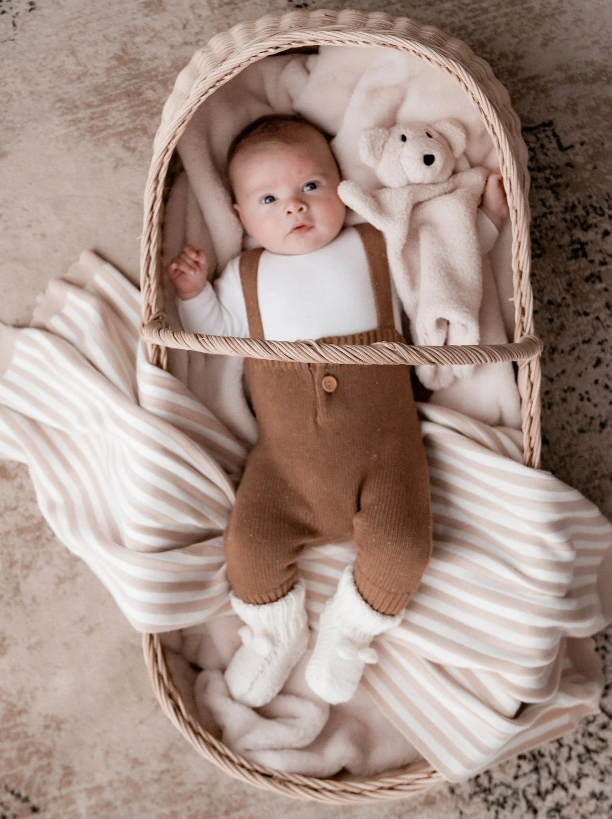 Organic Cotton Baby Blanket - Soft & Breathable Pop Ya Tot Beige Carnival Blanket for Nursery, Swaddling & Stroller Use