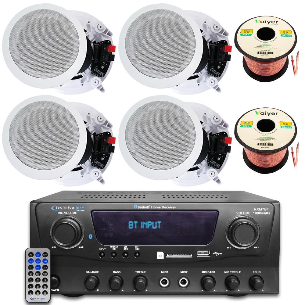 Premium 1000W Bluetooth Home Theater Sound System Kit with 4x 8
