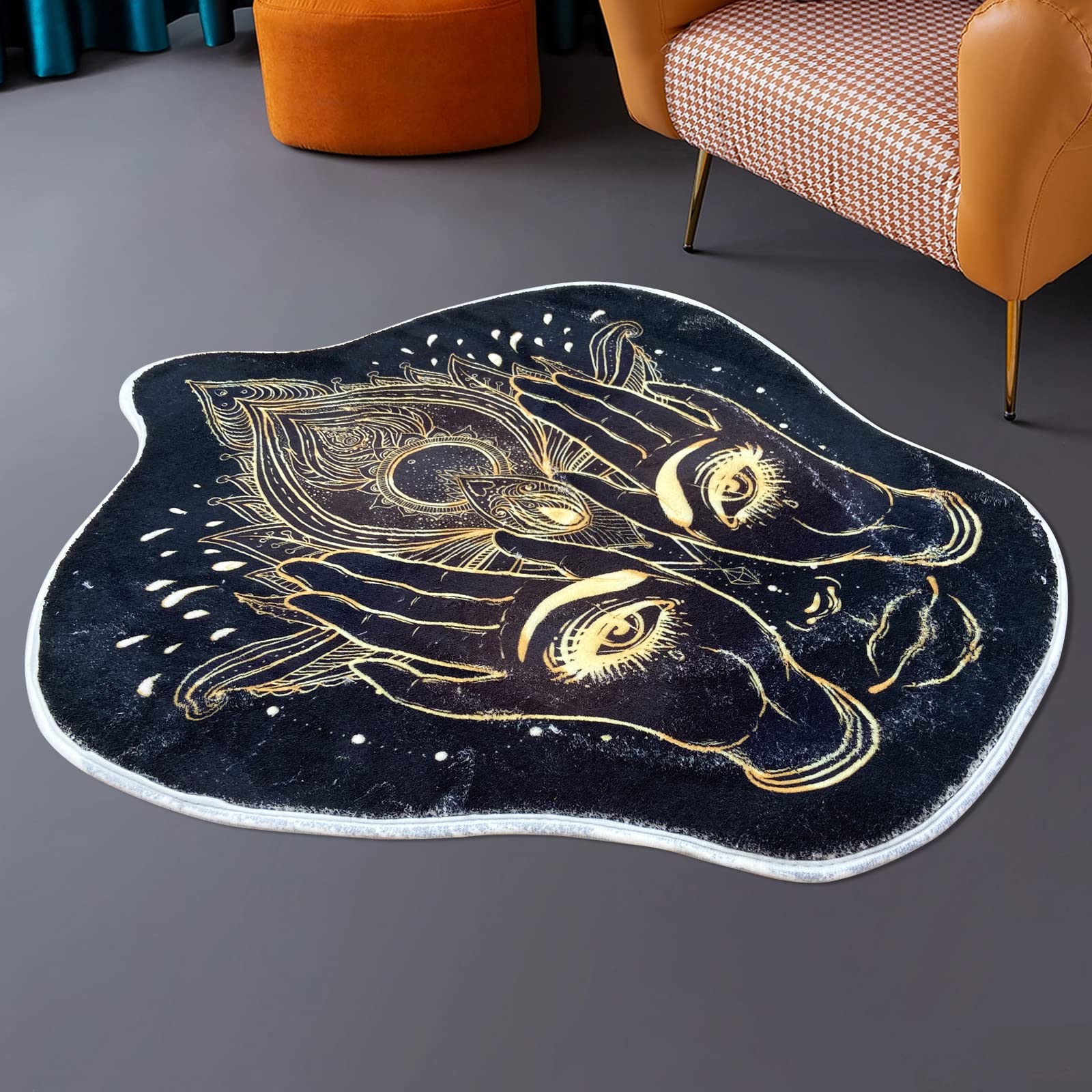 Luxury Indian God Pattern Bath Mat - Non-Slip Plush Bathroom Rug, Halloween Bedroom Decor, Living Room Floor Mat, Kitchen Carpet for Home Decoration | Perfect for Bathroom Safety, Festive Decor & Cozy Living Spaces