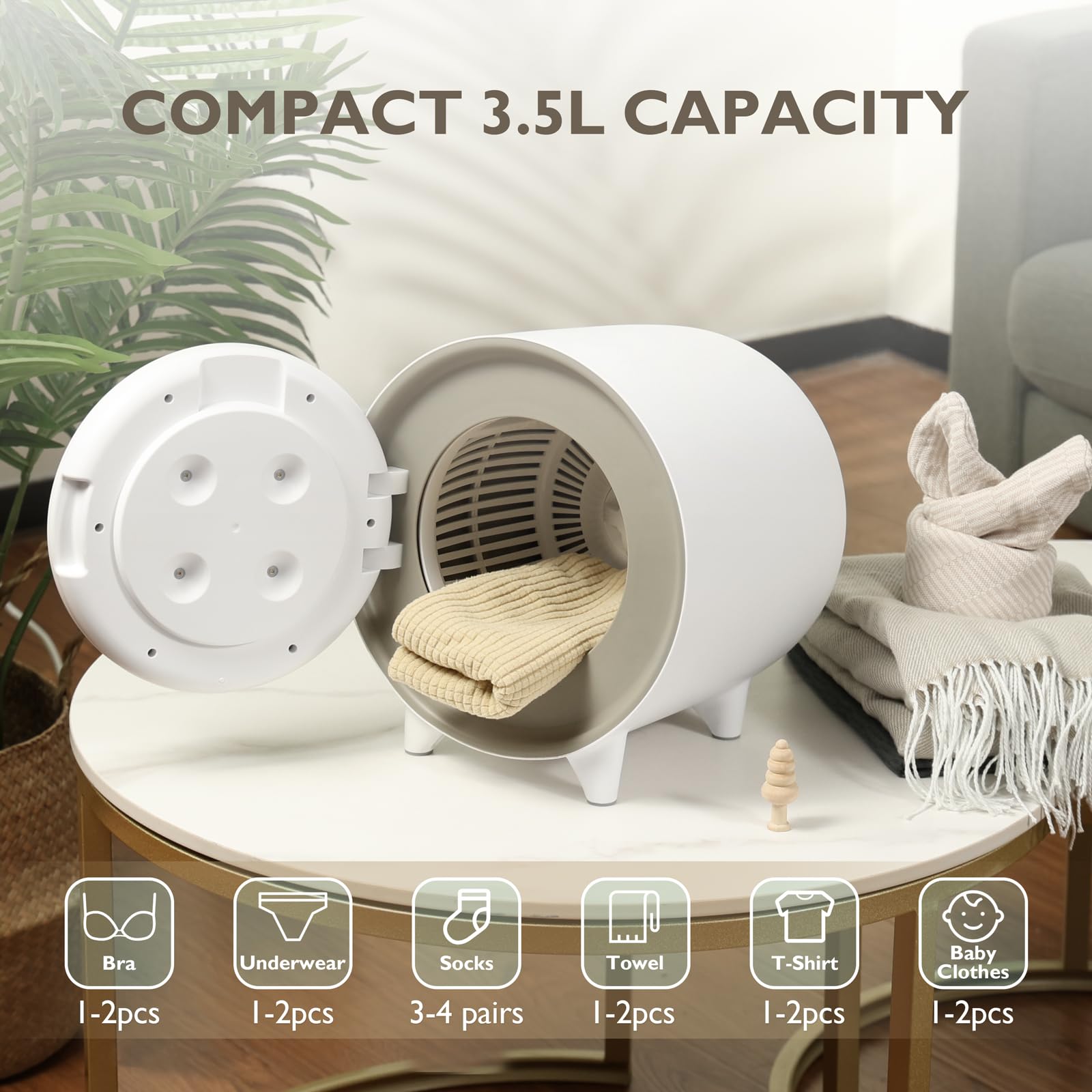 Lagute Portable Clothes Dryer | Compact Mini Electric Laundry Dryer & Underwear Warmer for Apartments, Dorms, RVs | Fast Drying for Travel, Camping & Small Spaces
