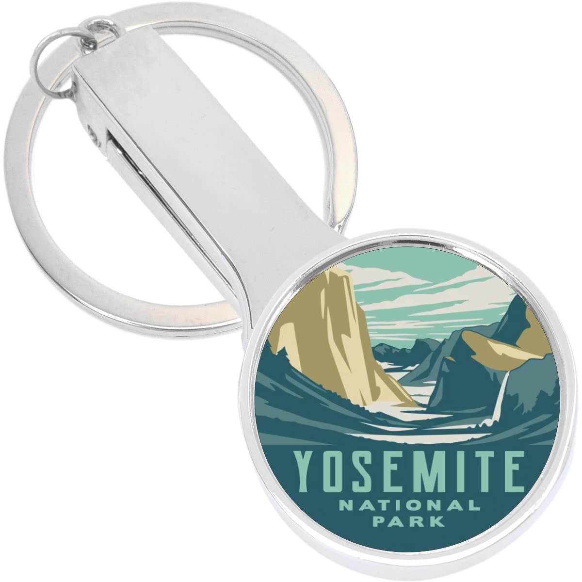 Yosemite National Park Valley Waterfall Purse Hanger with Keychain - Compact Handbag Hook for Women, Durable Metal Key Ring Holder - Perfect for Restaurants, Shopping & Travel Accessories