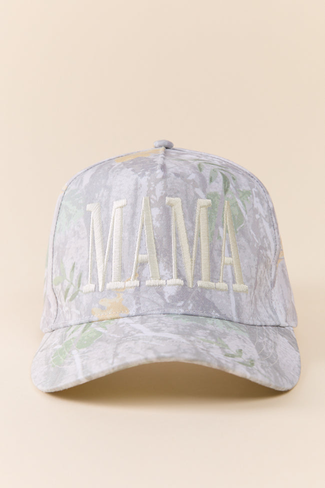 Mama White Camo Trucker Hat for Women - Adjustable Snapback Baseball Cap - Stylish Outdoor & Casual Wear for Hiking, Running, and Daily Fashion
