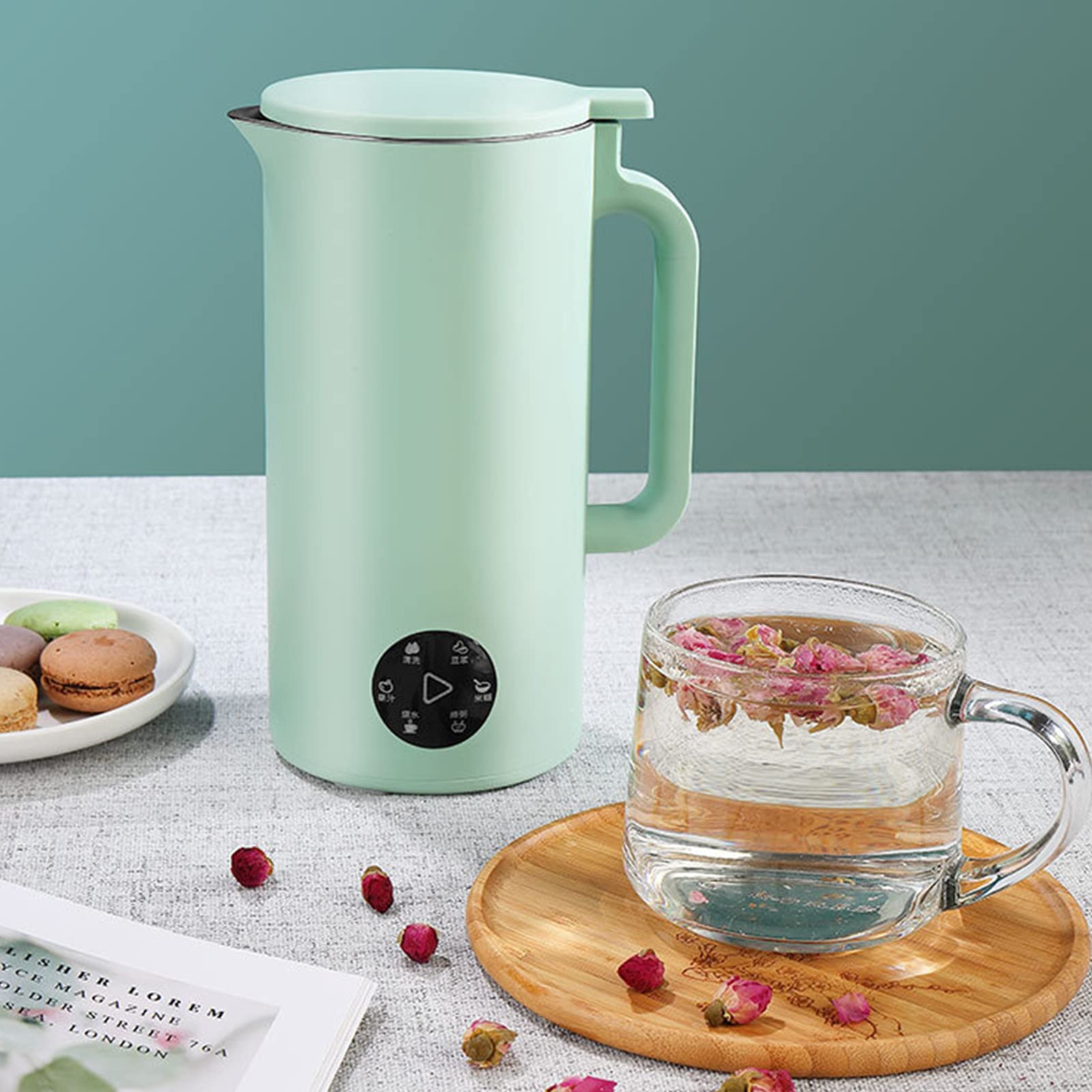 Irishom 350mL Single Serve Soymilk Maker & Multi-Function Juicer - Compact Soy Milk Machine, Rice Cooker & Boiling Water Kettle with UK Plug - Perfect for Small Kitchens, Dorms & Office Use