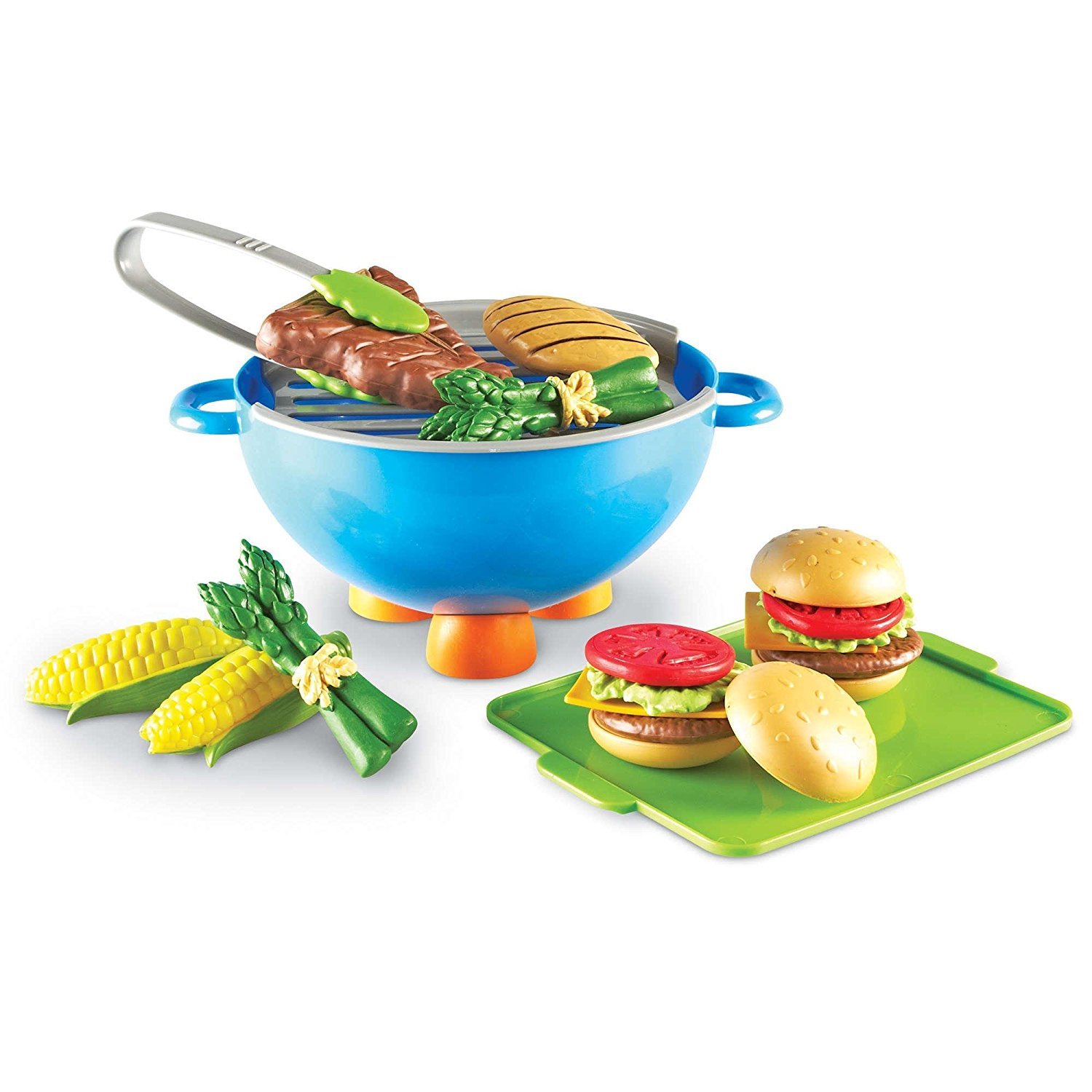 Learning Resources New Sprouts Grill It! 22-Piece BBQ Pretend Play Set for Toddlers 18+ Months - Preschool Learning Toys, Outdoor & Indoor Pretend Play Food for Kids - Perfect for Backyard Picnics, Playdates & Imaginative Role Play