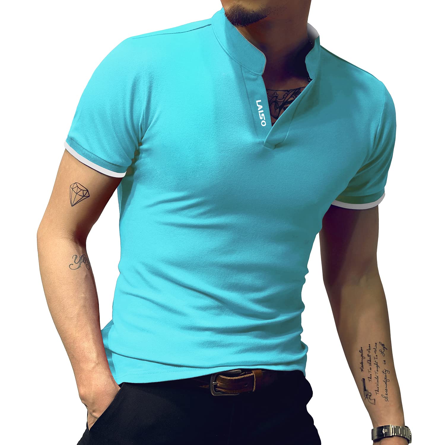 LOGEEYAR Men's Slim Fit Cotton Polo Shirts - Short & Long Sleeve Henley T-Shirts for Casual Wear | Office, Golf & Summer Outfits