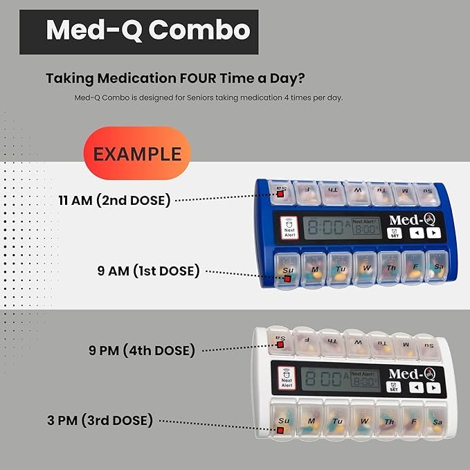 Smart Pill Organizer Box with Alarm & LED Reminder - Weekly Medication Dispenser for Seniors & Travel - Perfect for Daily Pills, Vitamins, and Supplements at Home or On-the-Go